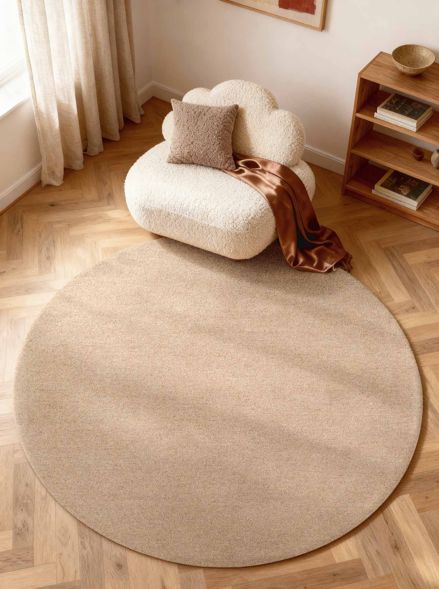 ELLE DECORATION PURISTIC FIN BOUCLE ULLMATTA, KNUTAR NATURLIG BEIGE