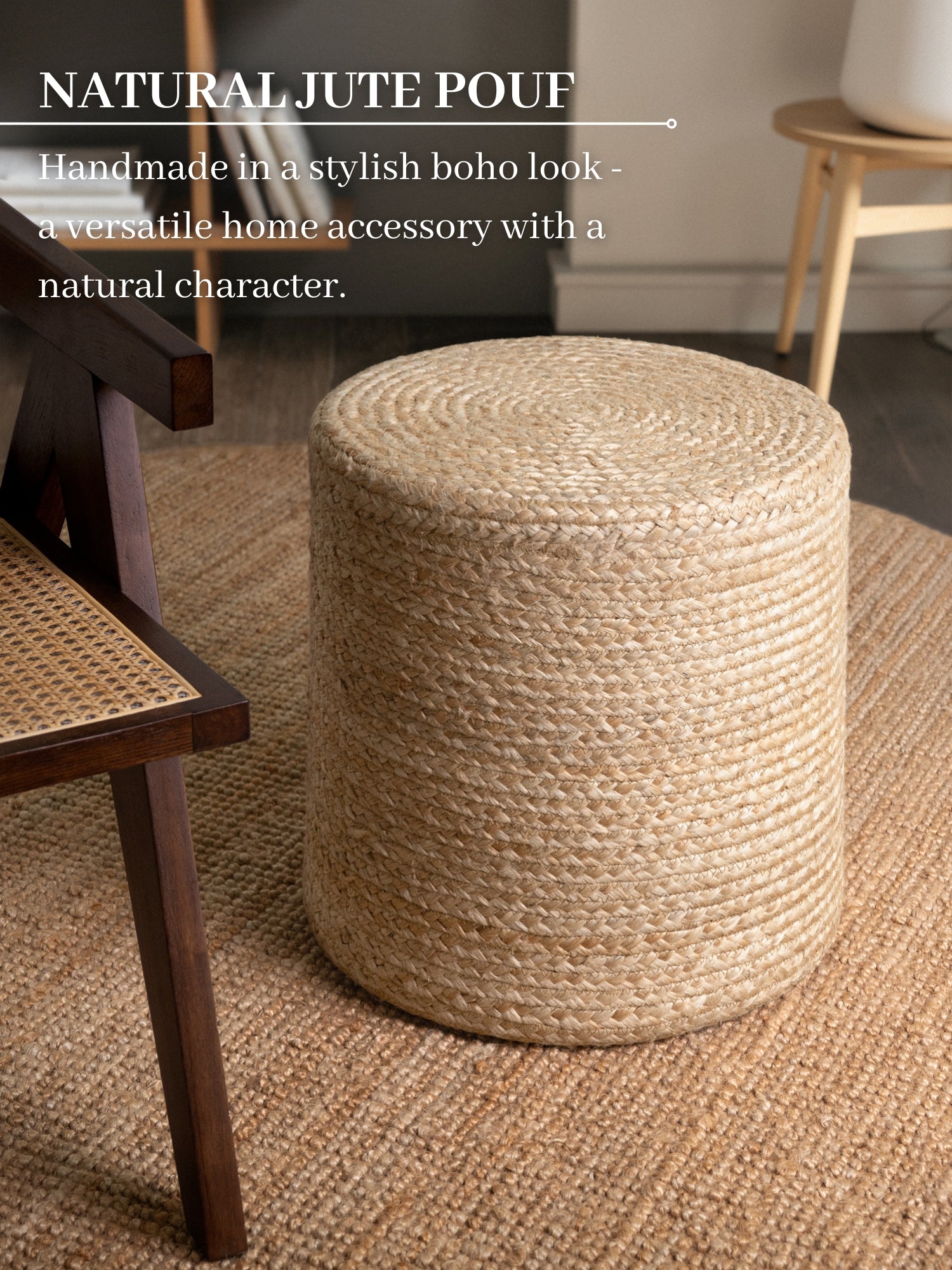 JUTZA JUTE POUF, 106234 NATURLIGT GULD