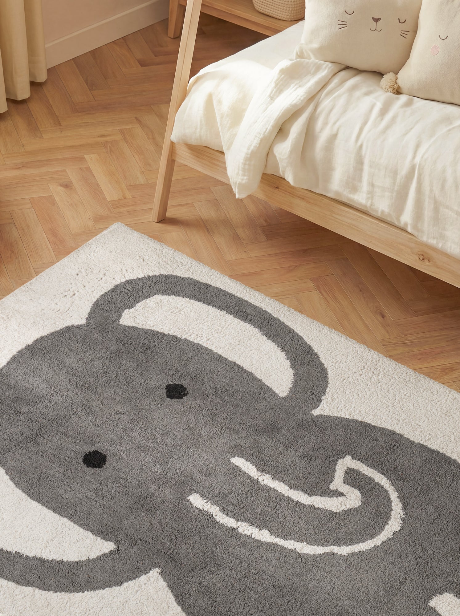 SNUGGLE BØRNETÆPPE, EMIL CREME GRÅ
