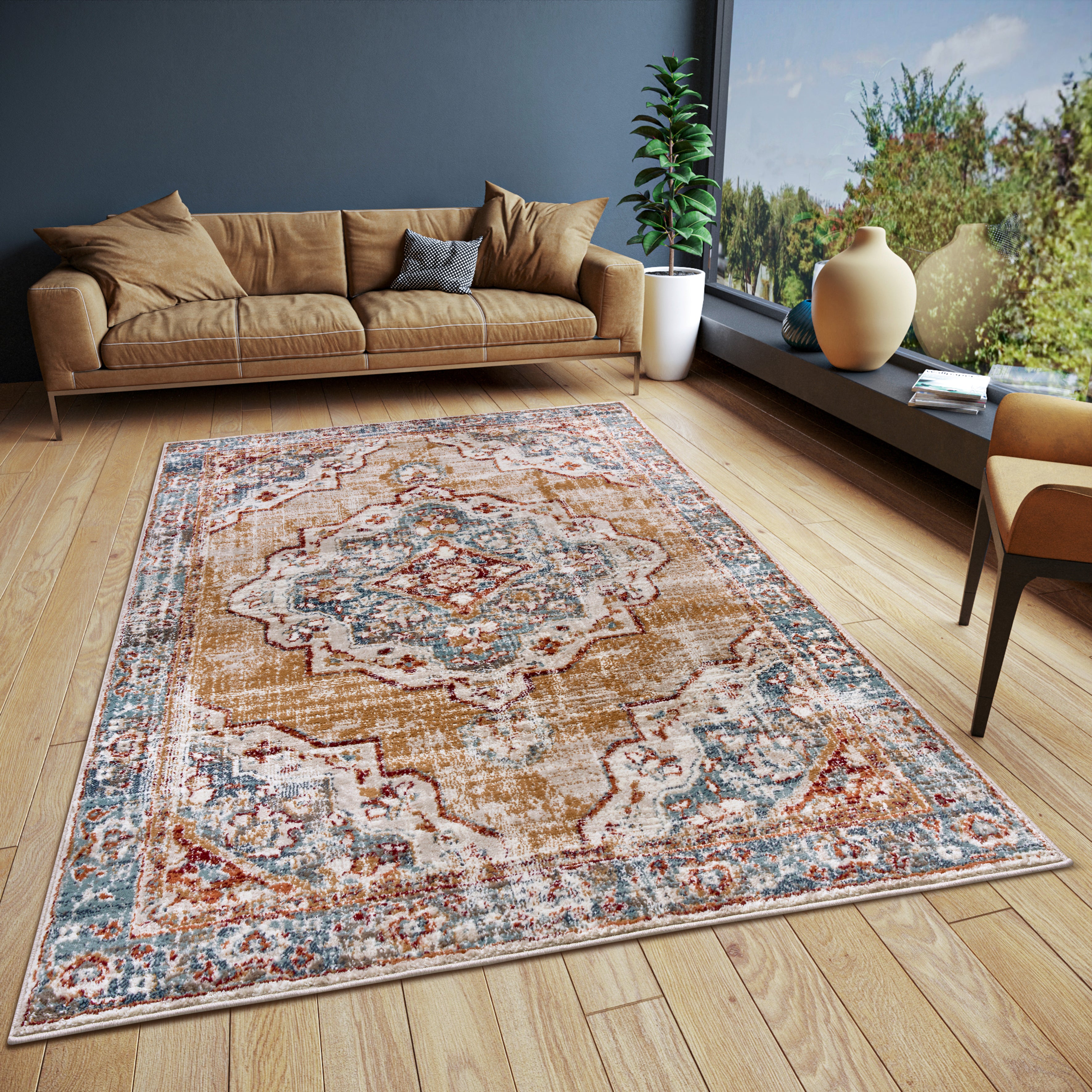 LUXOR MATTA BEIGE-BLÅ 105645