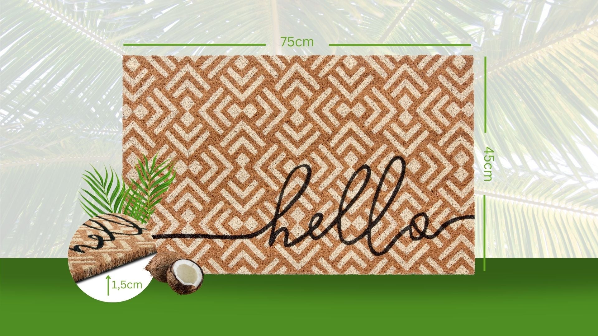 DÖRRMATTA KOKOS - HELLO GEOMETRI