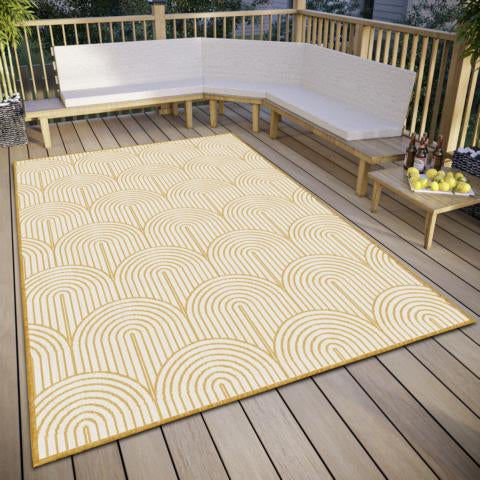 Plattvävd vändbar matta Pangli, ockra 105849
