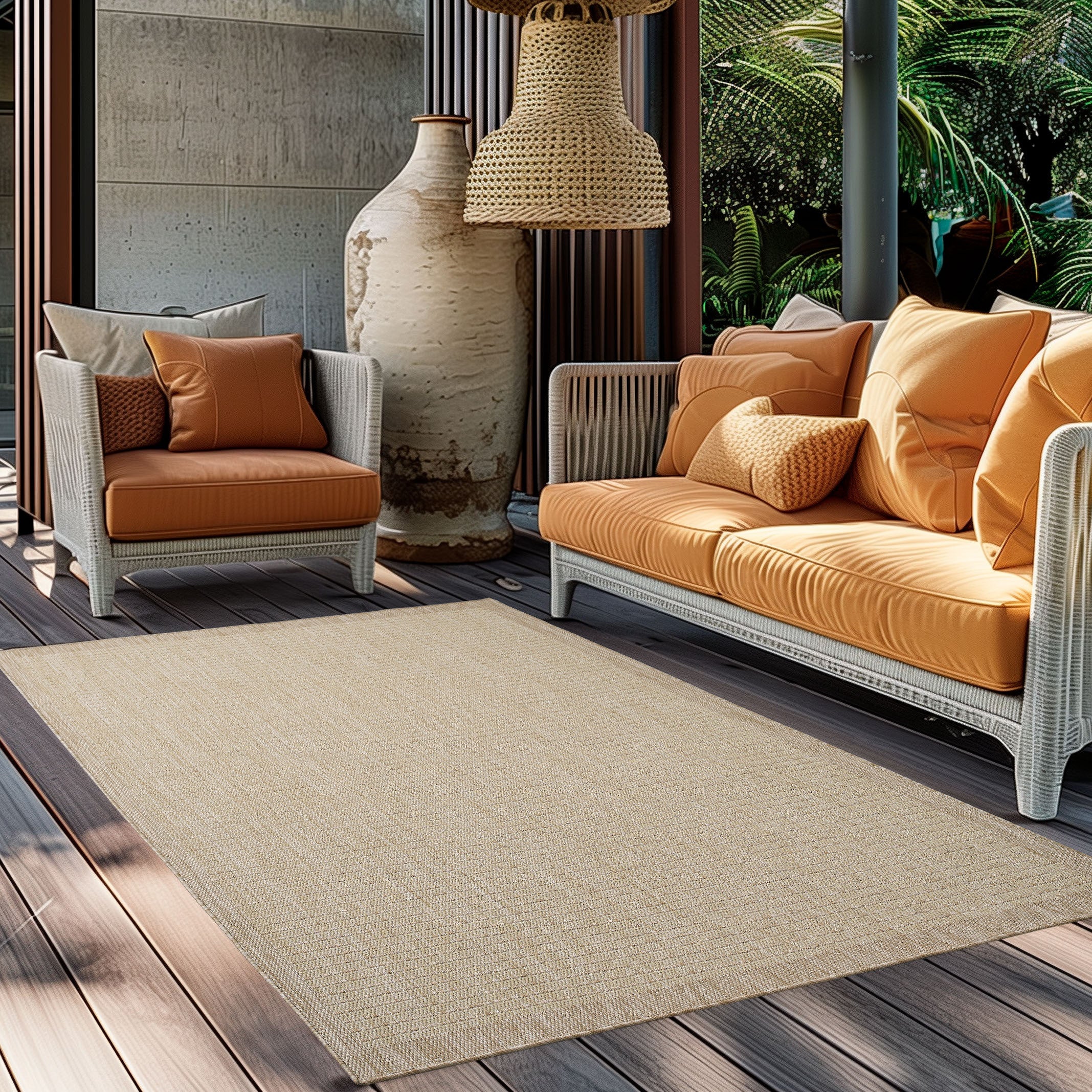 GIZA PLATTVÄVD MATTA BEIGE - 1410