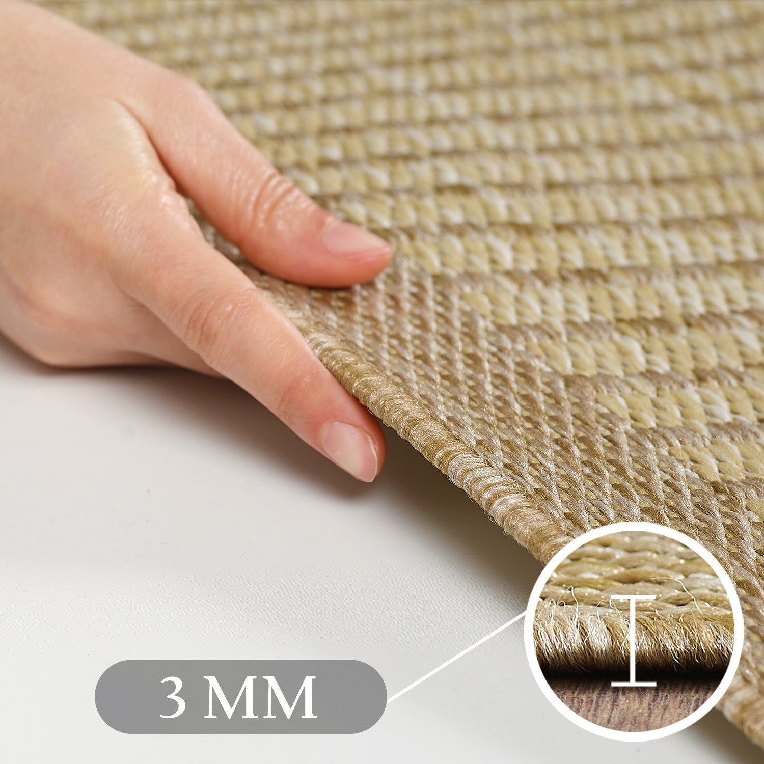 GIZA PLATTVÄVD MATTA BEIGE - 1410