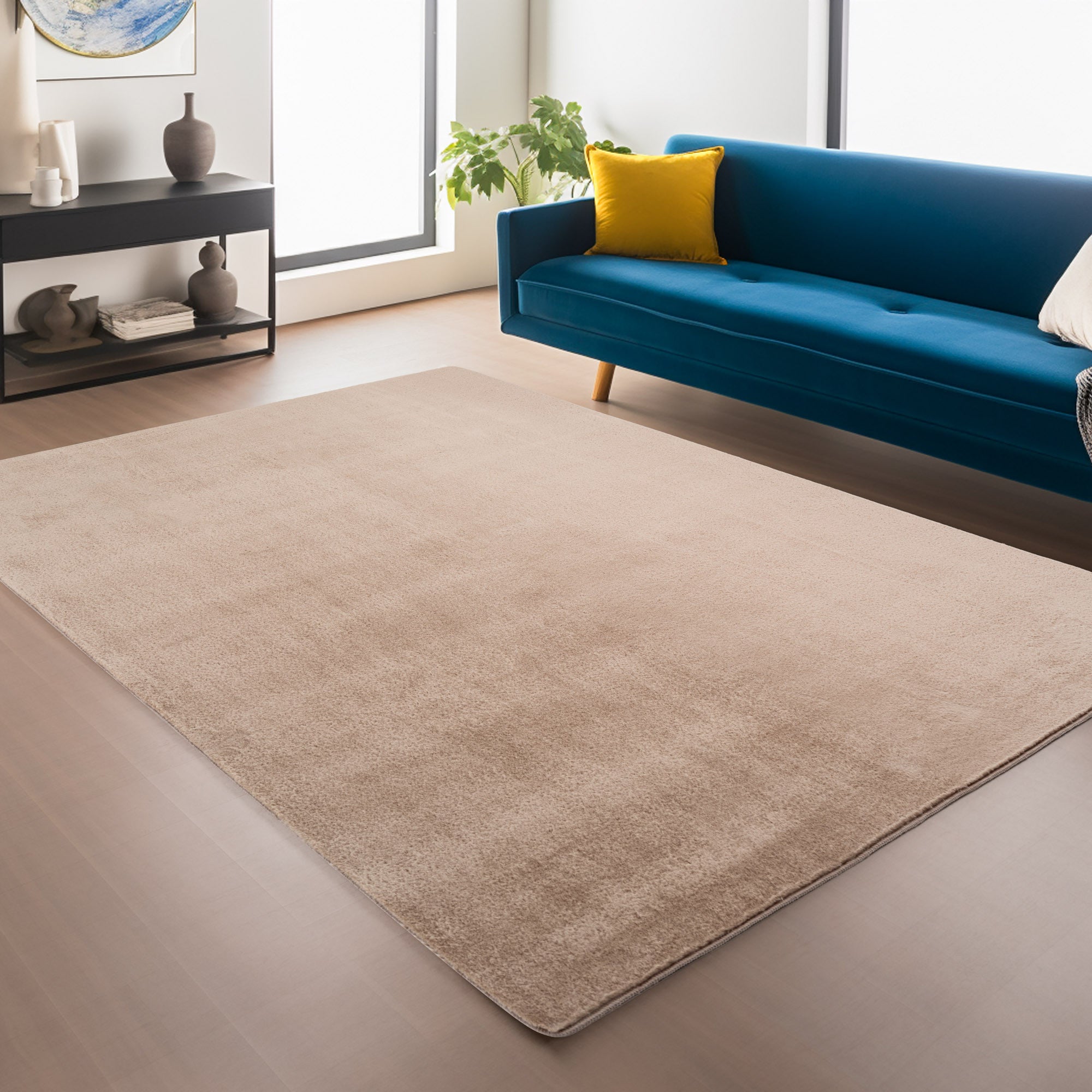 JOIE ENFÄRGAD TVÄTTBAR MATTA, 400 BEIGE