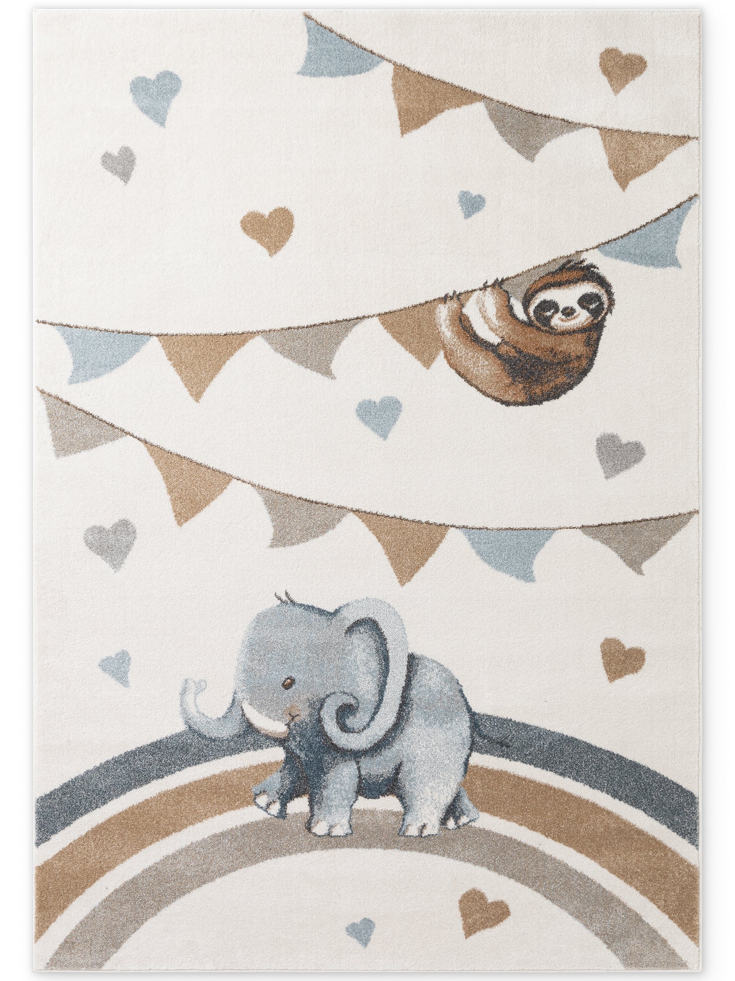 VILLEROY &amp; BOCH BOHO KIDS BARNFILT - ELEFANTREGNBÅGE, CRÈME MULTI 106305