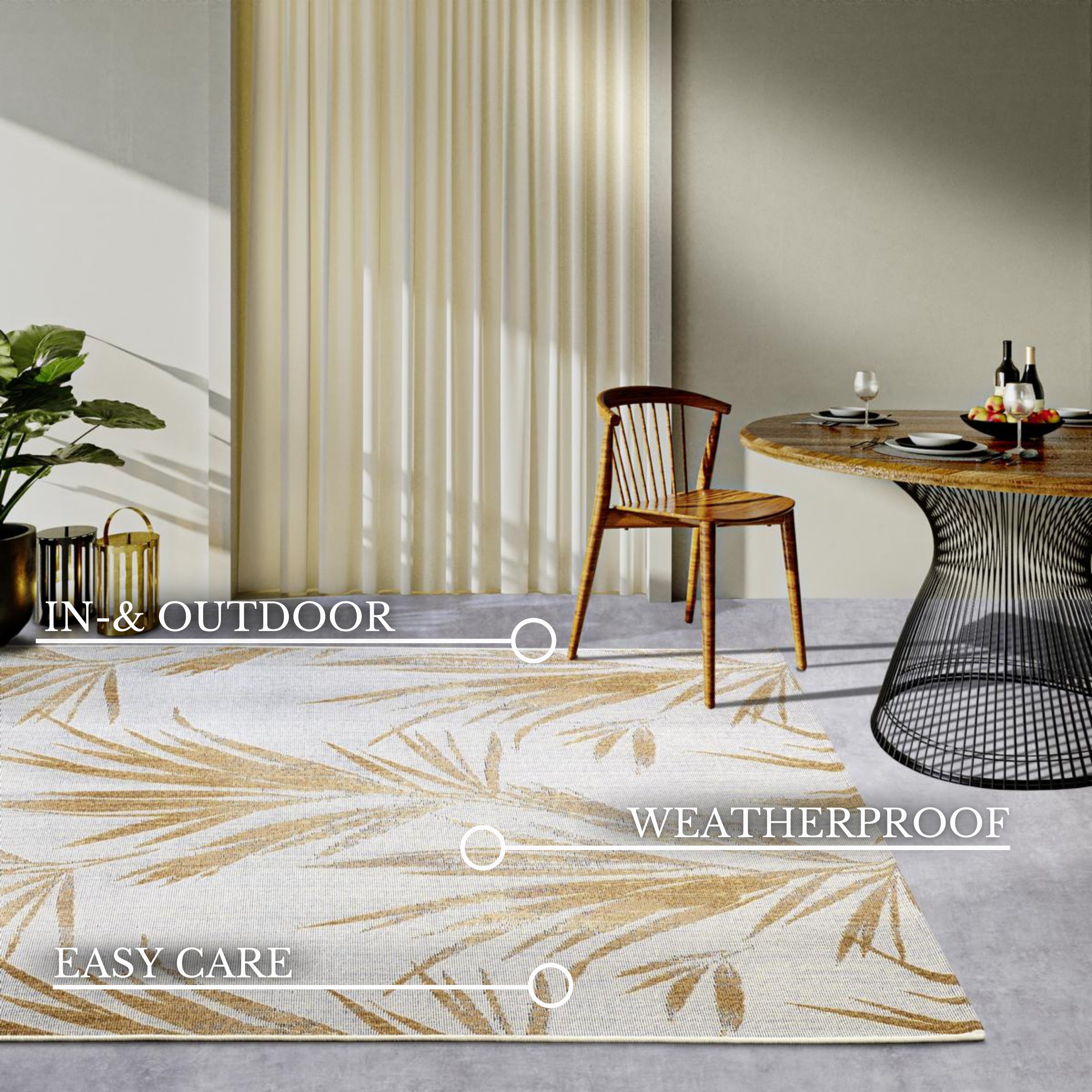 VILLEROY &amp; BOCH 106062 - INOMHUS- OCH UTOMHUSMATTA, CHARLES CREAM-GOLD