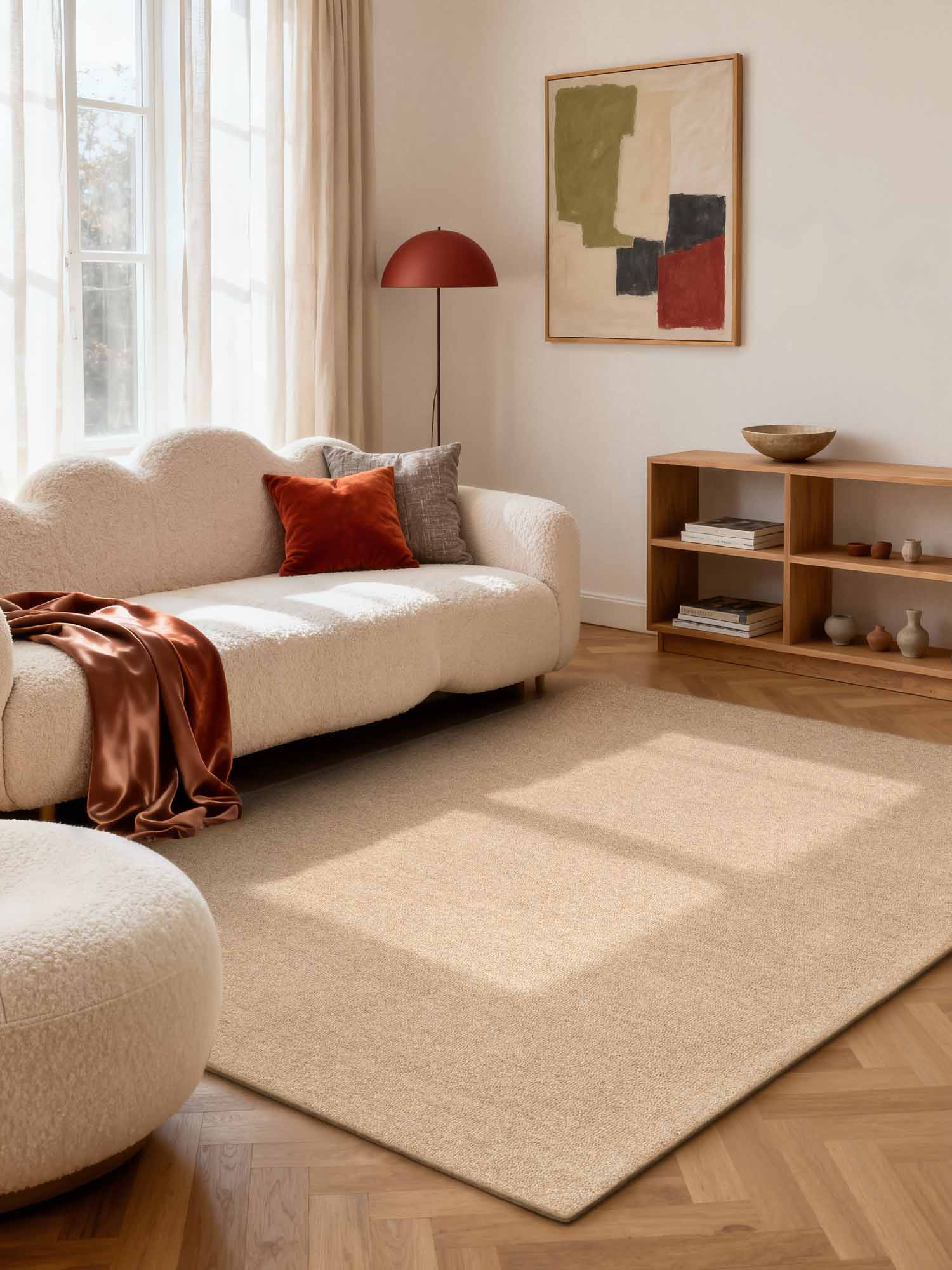 ELLE DECORATION PURISTIC FIN BOUCLE ULLMATTA, KNUTAR NATURLIG BEIGE