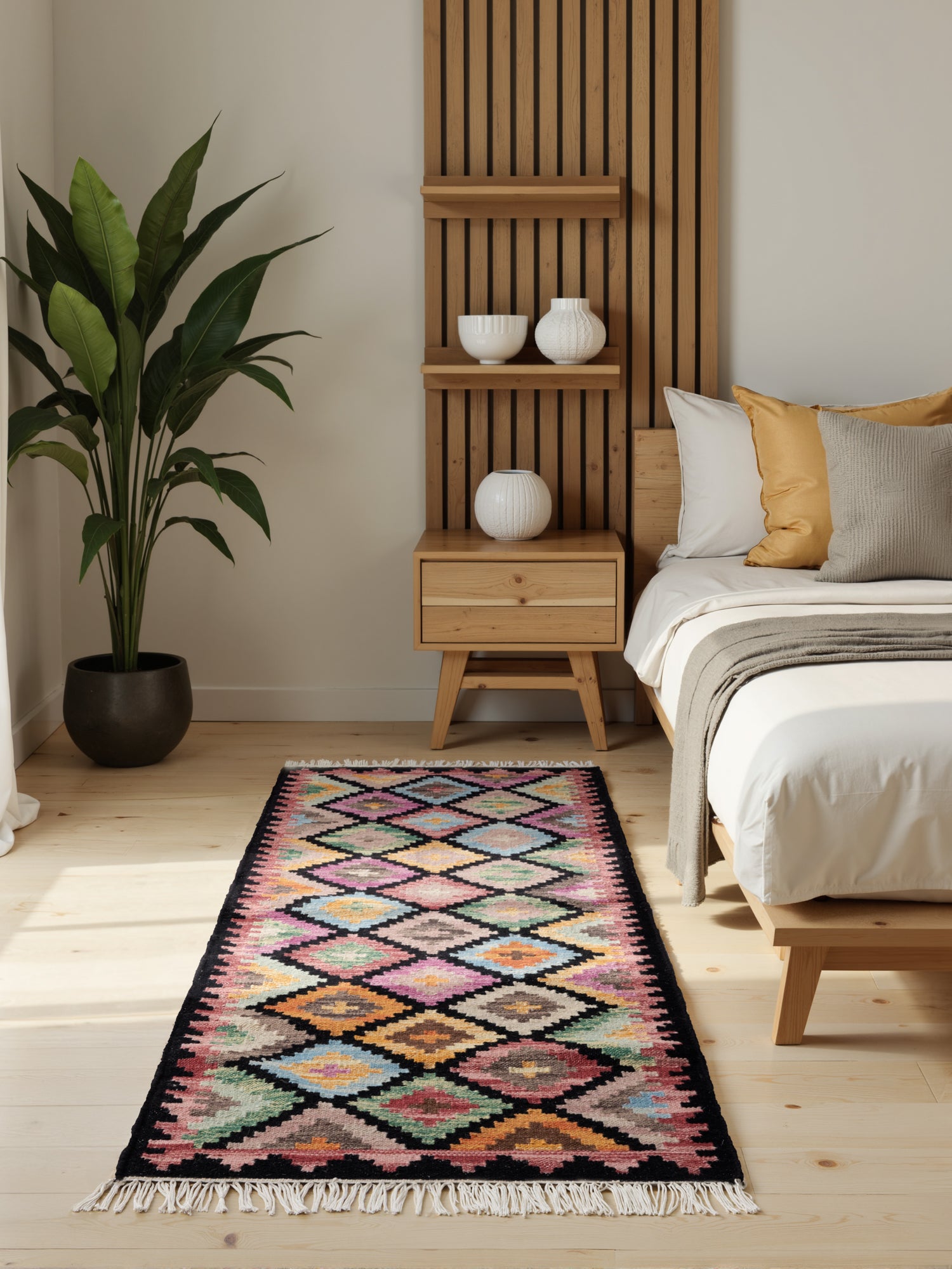 HANSE HOME KAMAL - AFGHAN KELIM MATTA, 106239 BLACK-MULTI