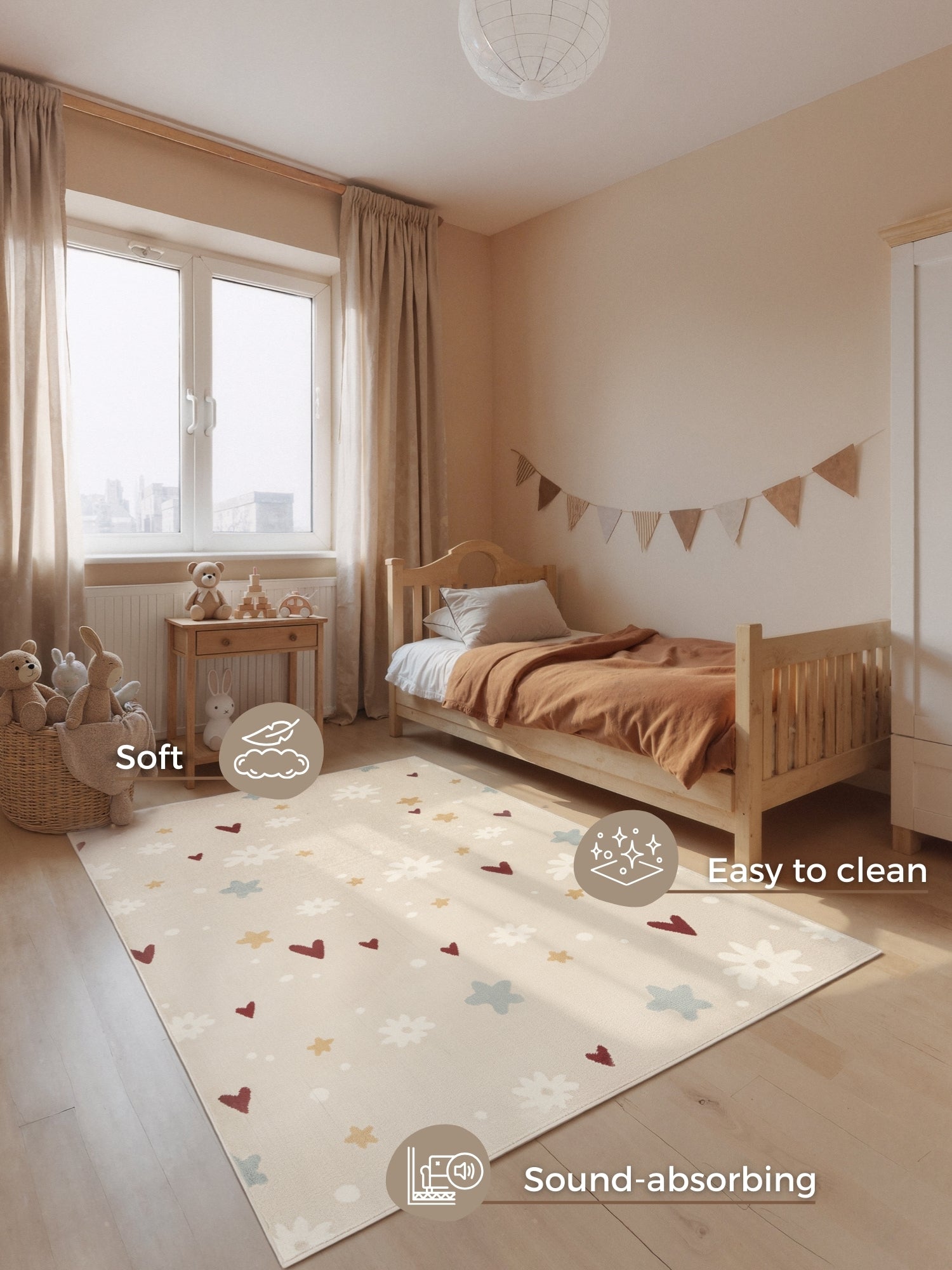 SAGOBARNSMATTA AMORI, BEIGE MULTI