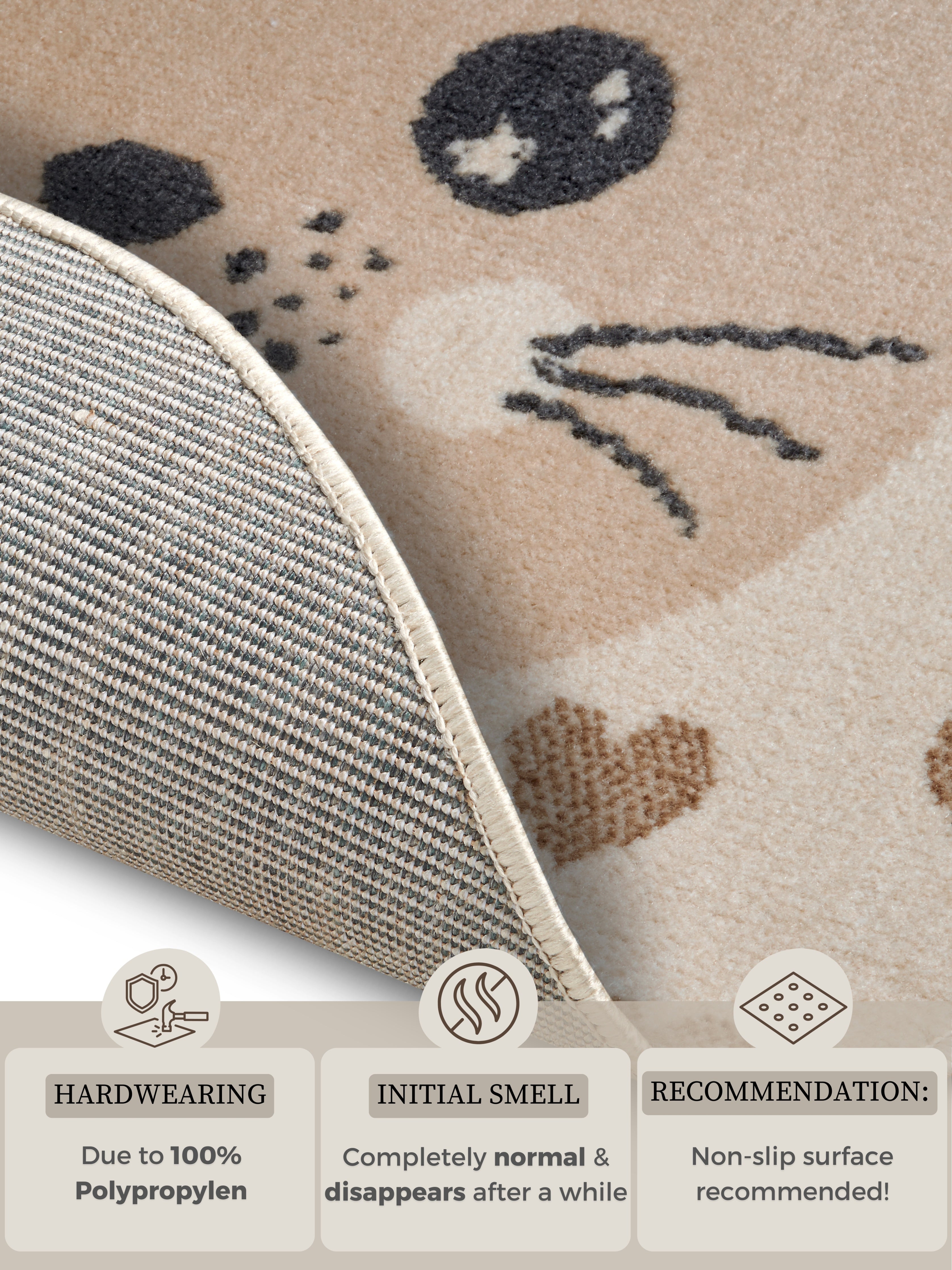 SAGOFILT FÖR BARN MED KATT, KRÄM-BEIGE 105963