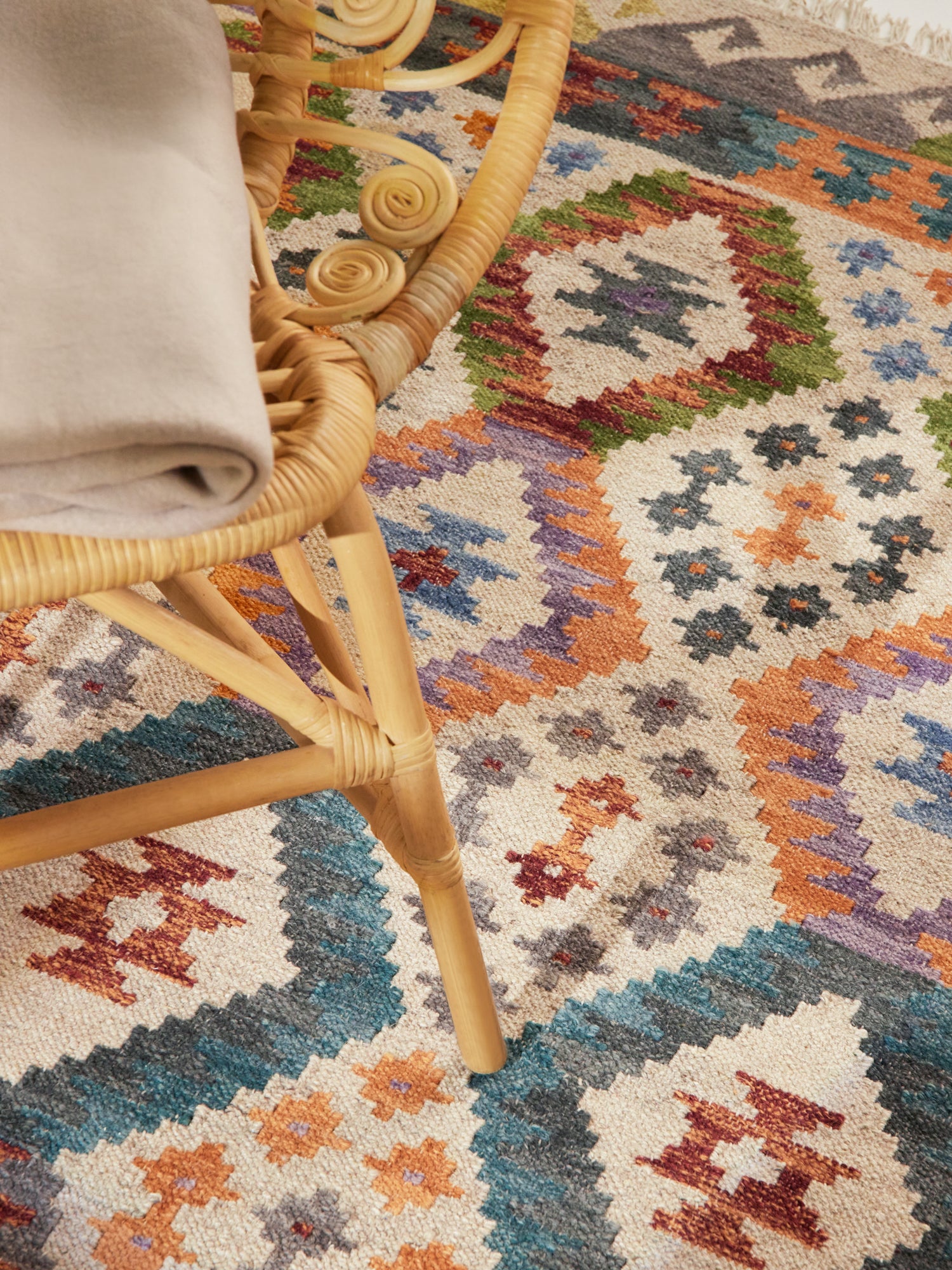 HANSE HOME KAMAL - AFGHAN KELIM MATTA, 106242 CREAM-MULTI