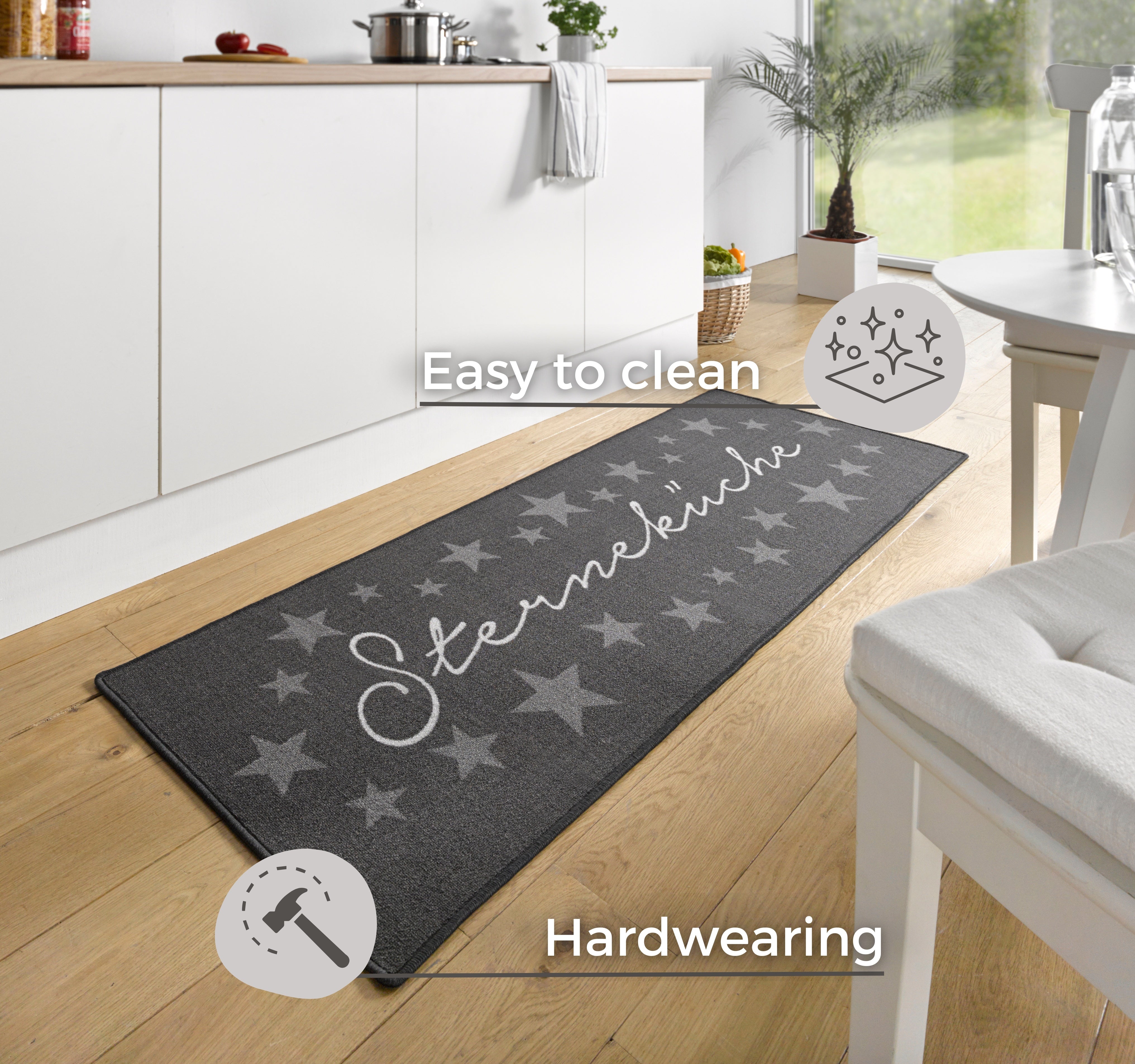 KÖKSLÖPARE I VELOURSFORM - STAR KITCHEN 102369 GRÅ