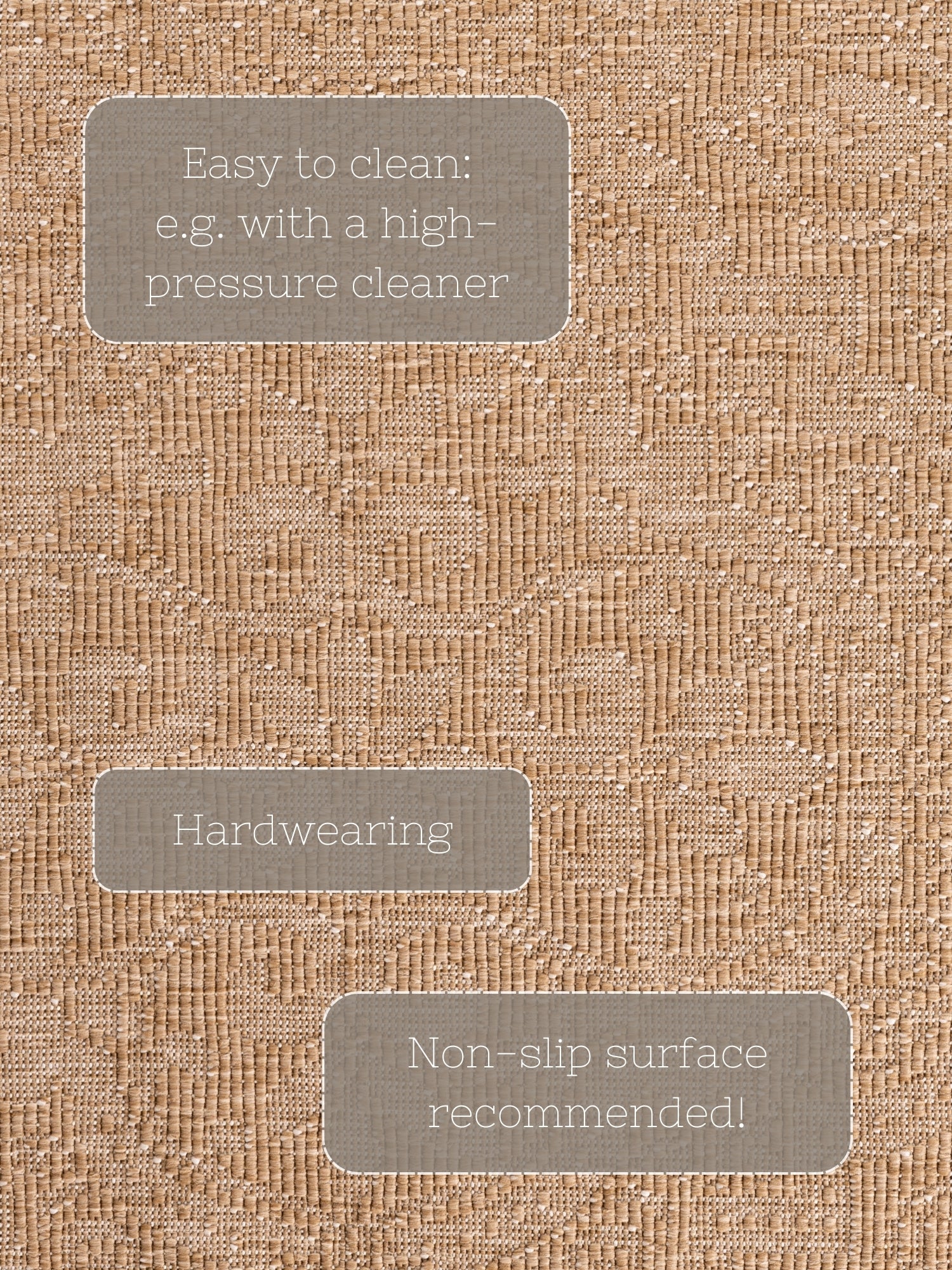 HANSE HOME DUORO - VÄNDBAR UTOMHUSMATTA, JUTE-VIT 106252