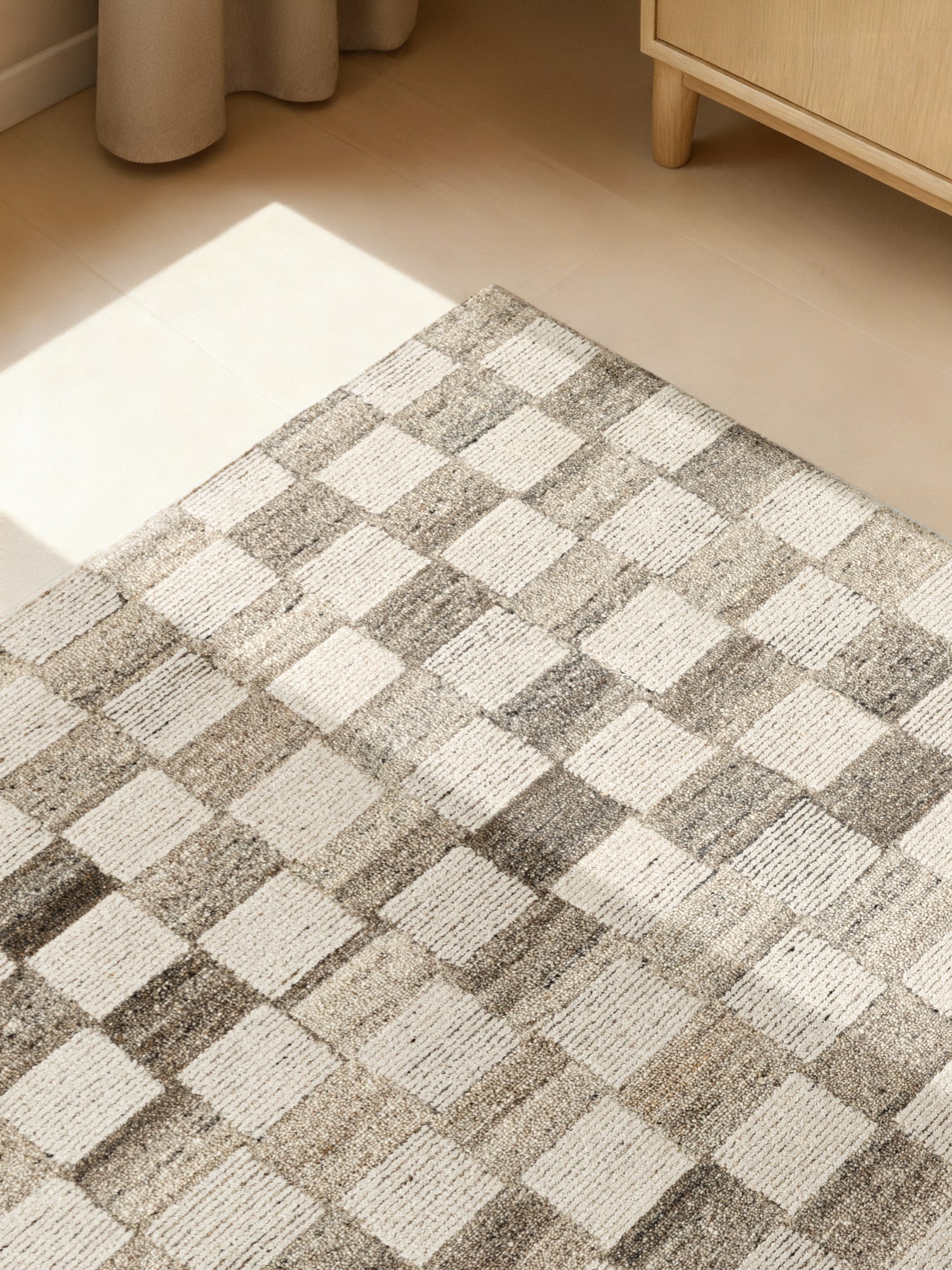 VIKOSA BOHO 1.0 ULLFILT QUADRA, NATURLIG KRÄMBRUN
