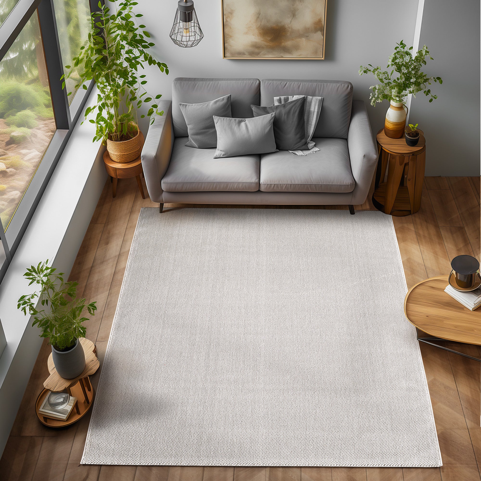 Plattvävd matta Lonnie, 4300 Cream