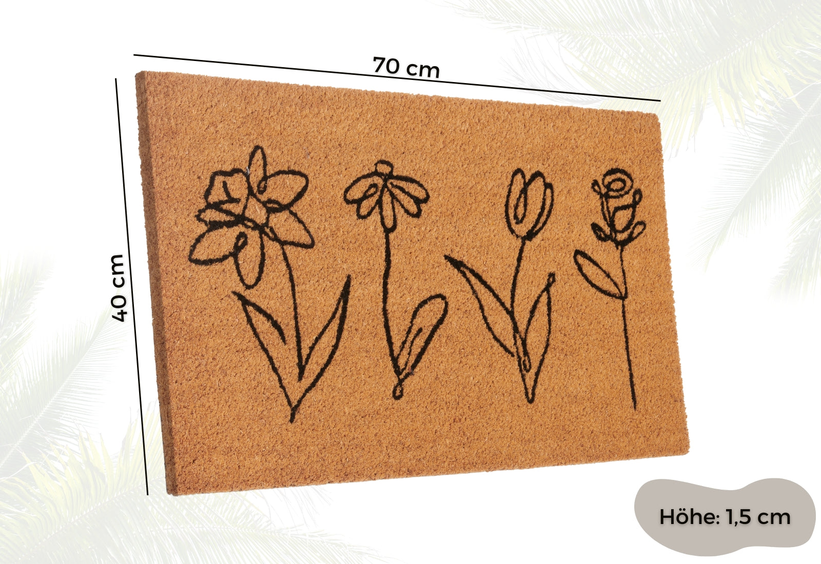 DÖRRMATTA KOKOS - ENKLA BLOMMOR 106202