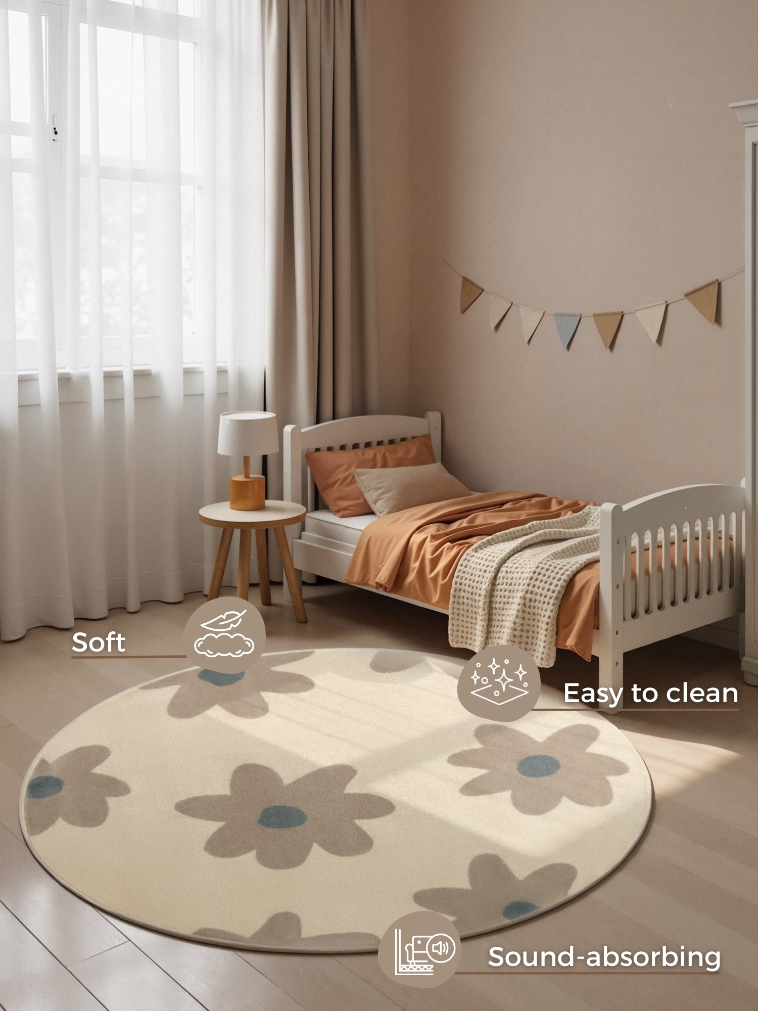 SAGOFILT FÖR BARN BLOOMY, KRÄM BEIGE