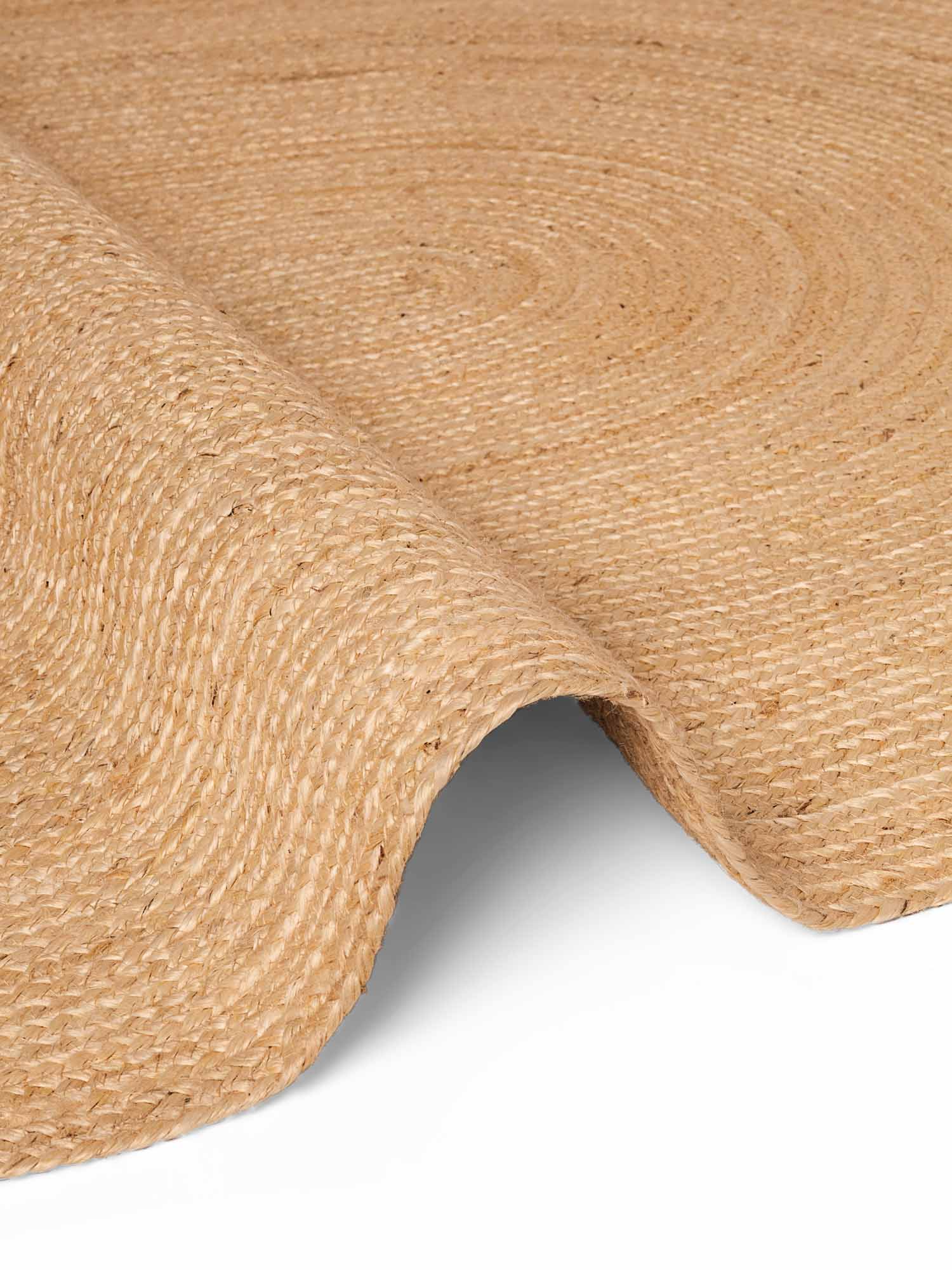 FLÄTAD JUTEMATTA RANGPUR OVAL, NATURLIG-GYLLEN