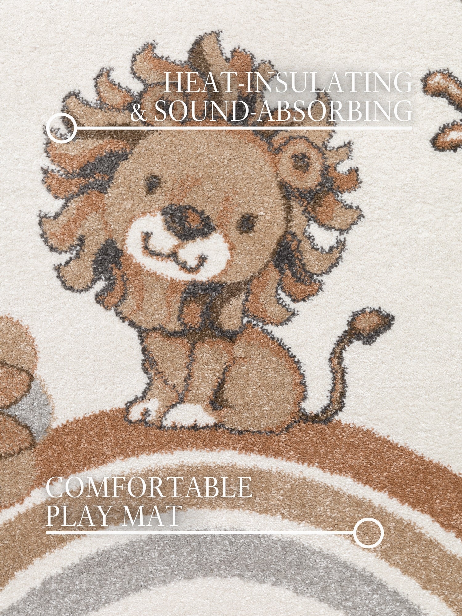 VILLEROY &amp; BOCH BOHO KIDS BARNFILT RUDNT - LION SUMMER PARTY, CRÈME MULTI 106307