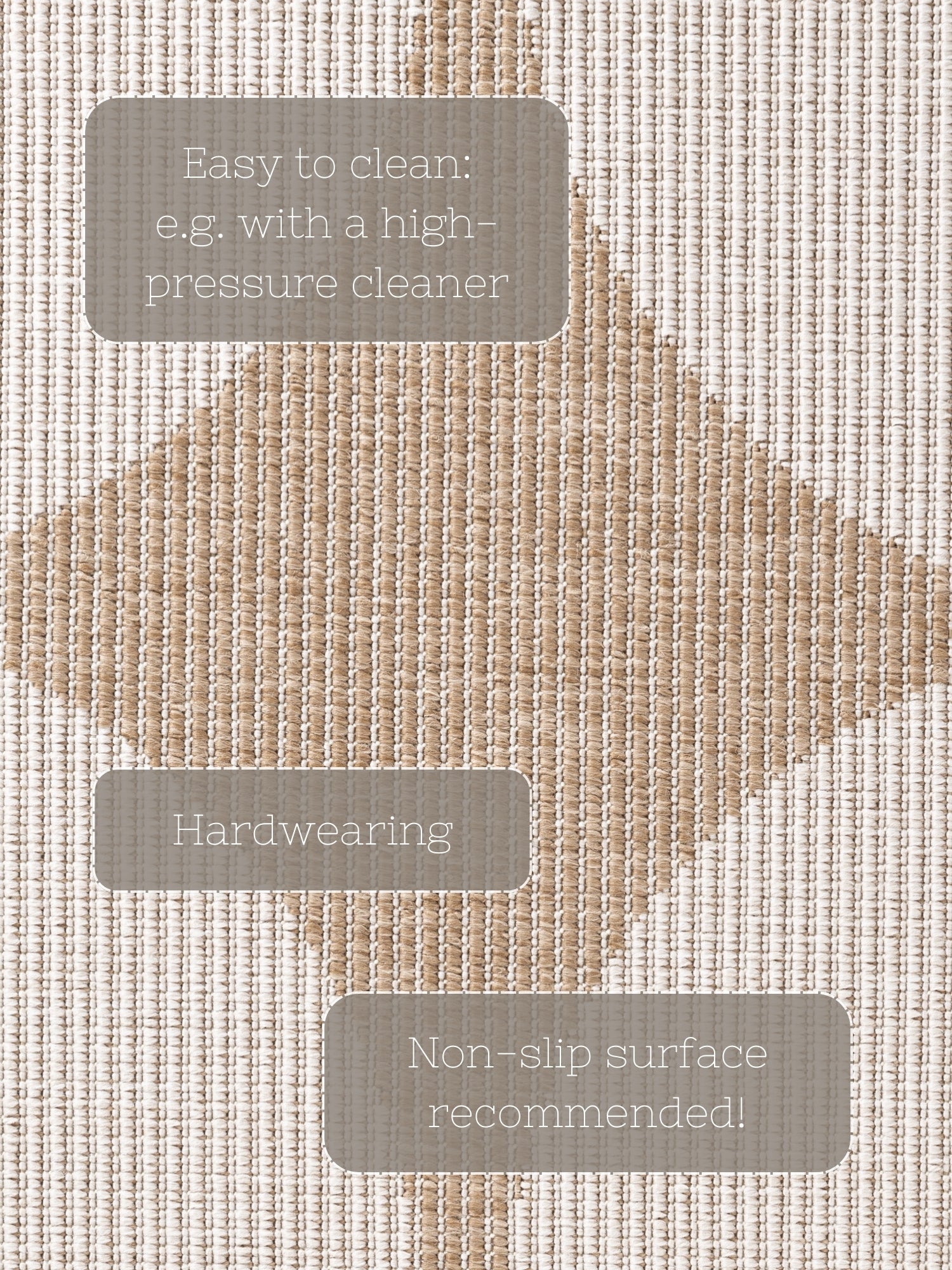 HANSE HOME DUORO - VÄNDBAR UTOMHUSMATTA, JUTE-VIT 106245