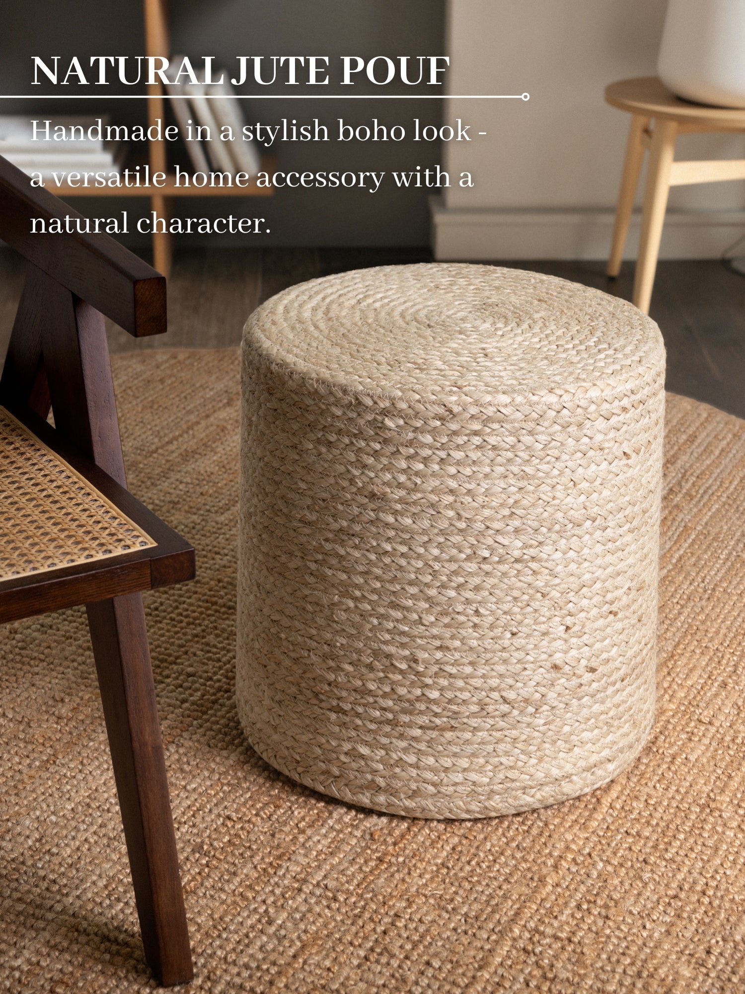 JUTZA JUTE POUF, 106236 NATURLIG Elfenben