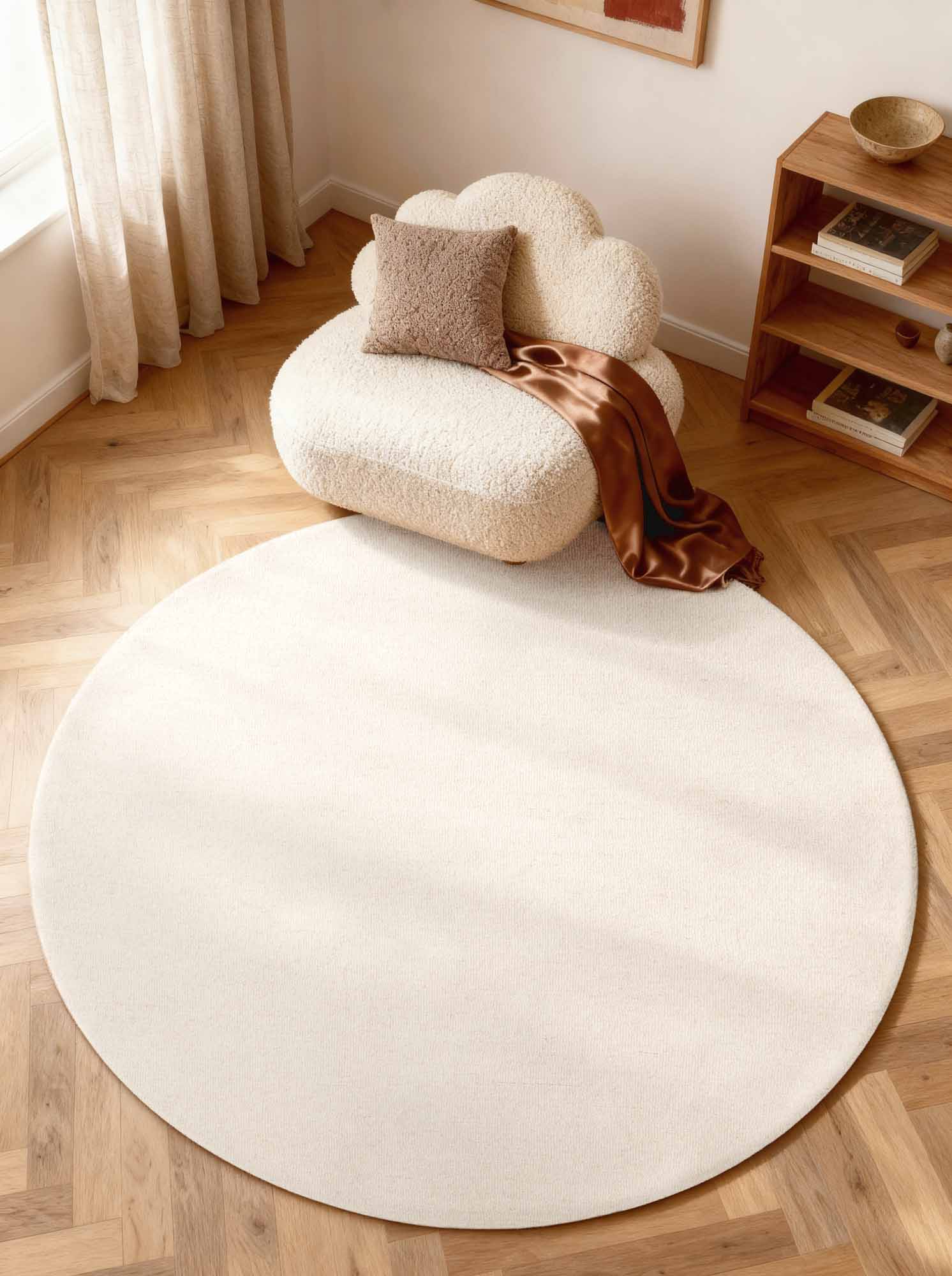 ELLE DECORATION PURISTIC FIN BOUCLE ULLMATTA, KNUTAR NATURVIT