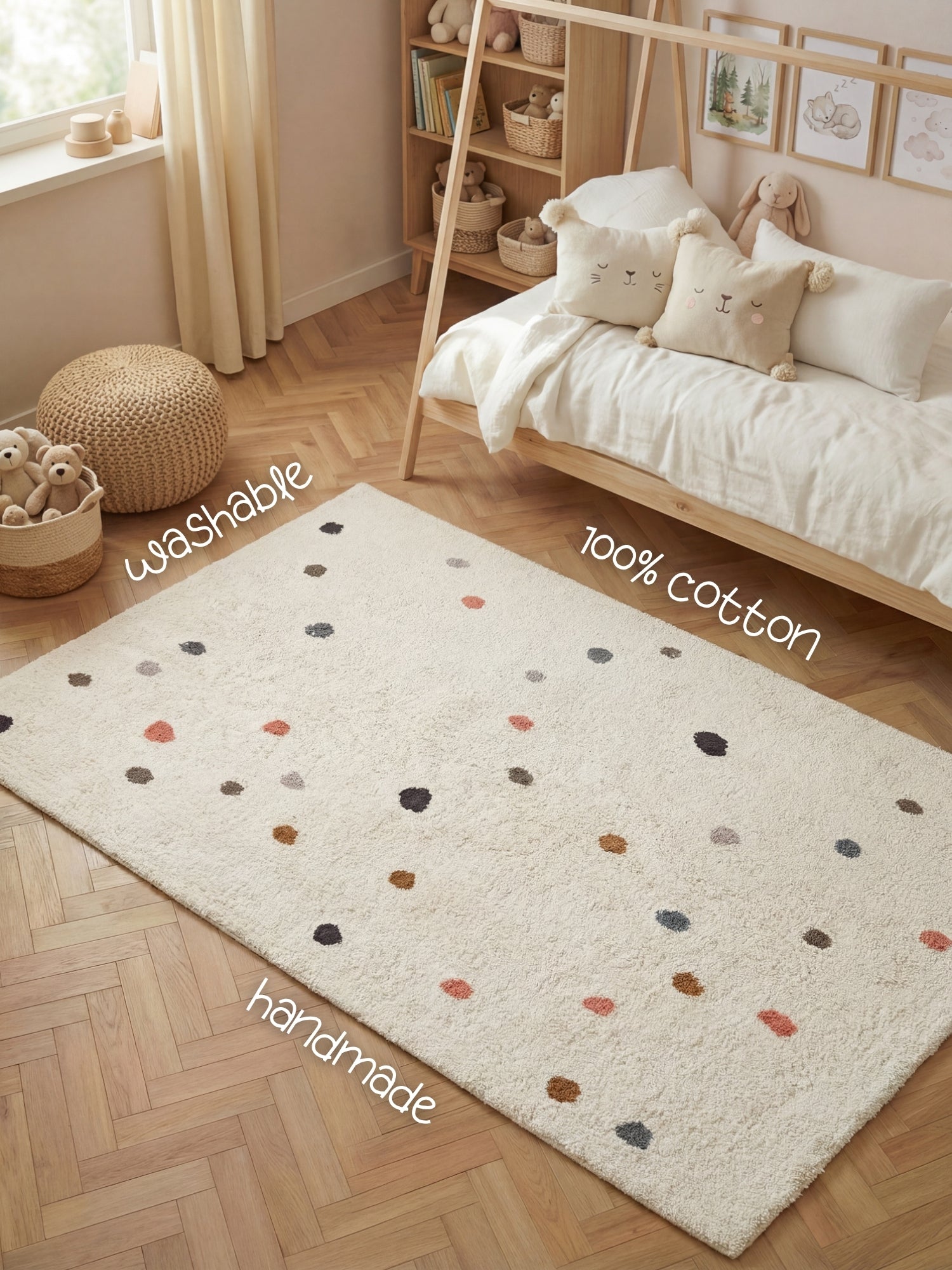 SNUGGLE BØRNETÆPPE, PIPPO CREME MULTI