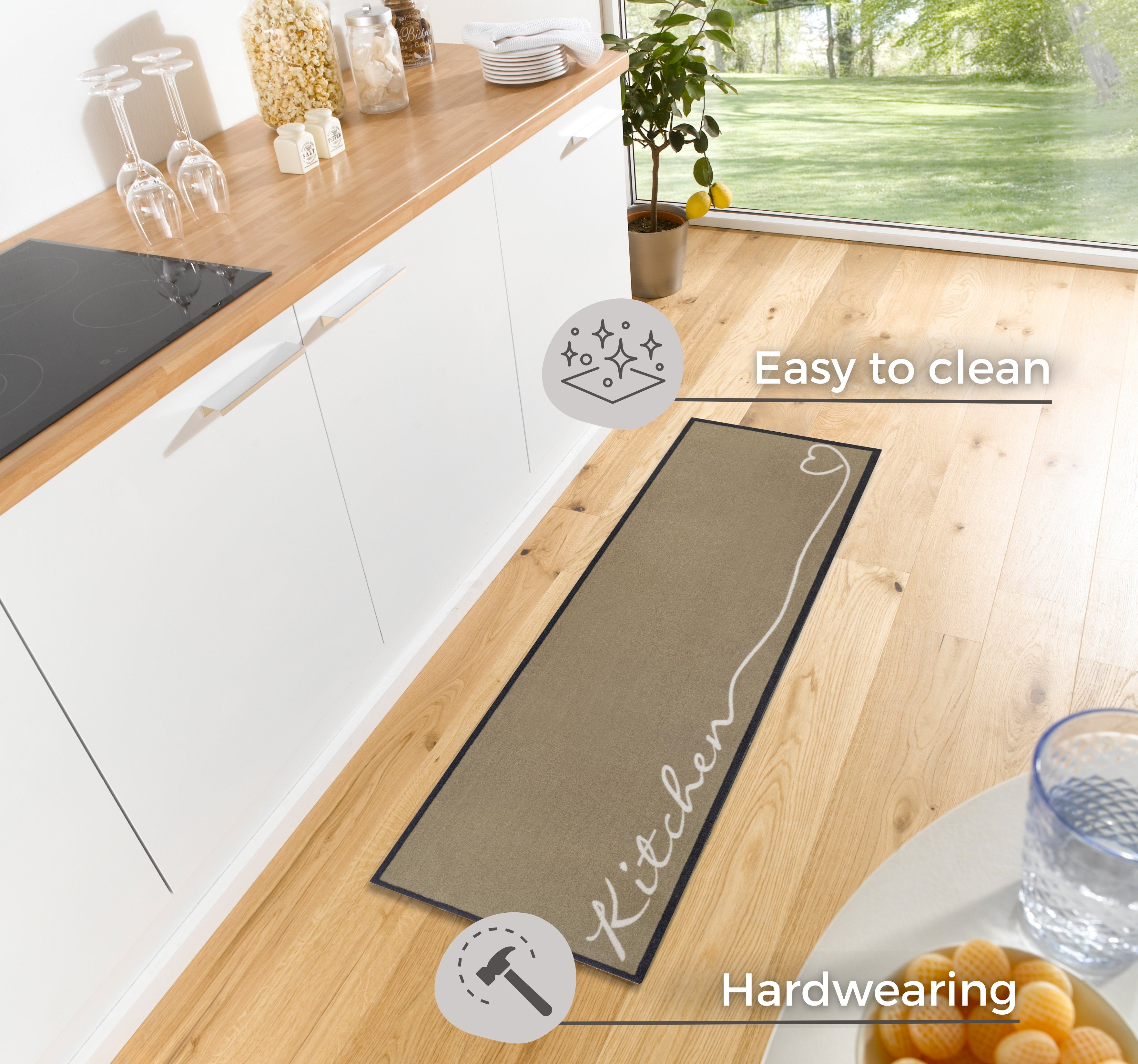 HANSE HOME COOK&amp;CLEAN TVÄTTBART KÖK ROBUST, 105391 BRUN