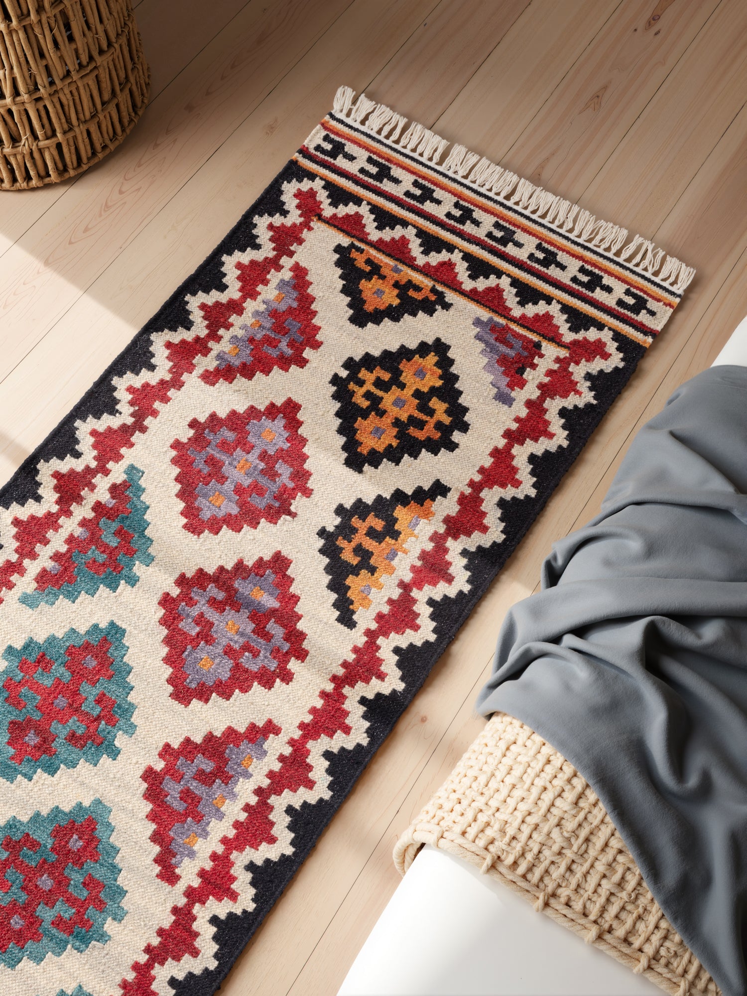 HANSE HOME KAMAL - AFGHAN KELIM MATTA, 106240 CREAM-MULTI