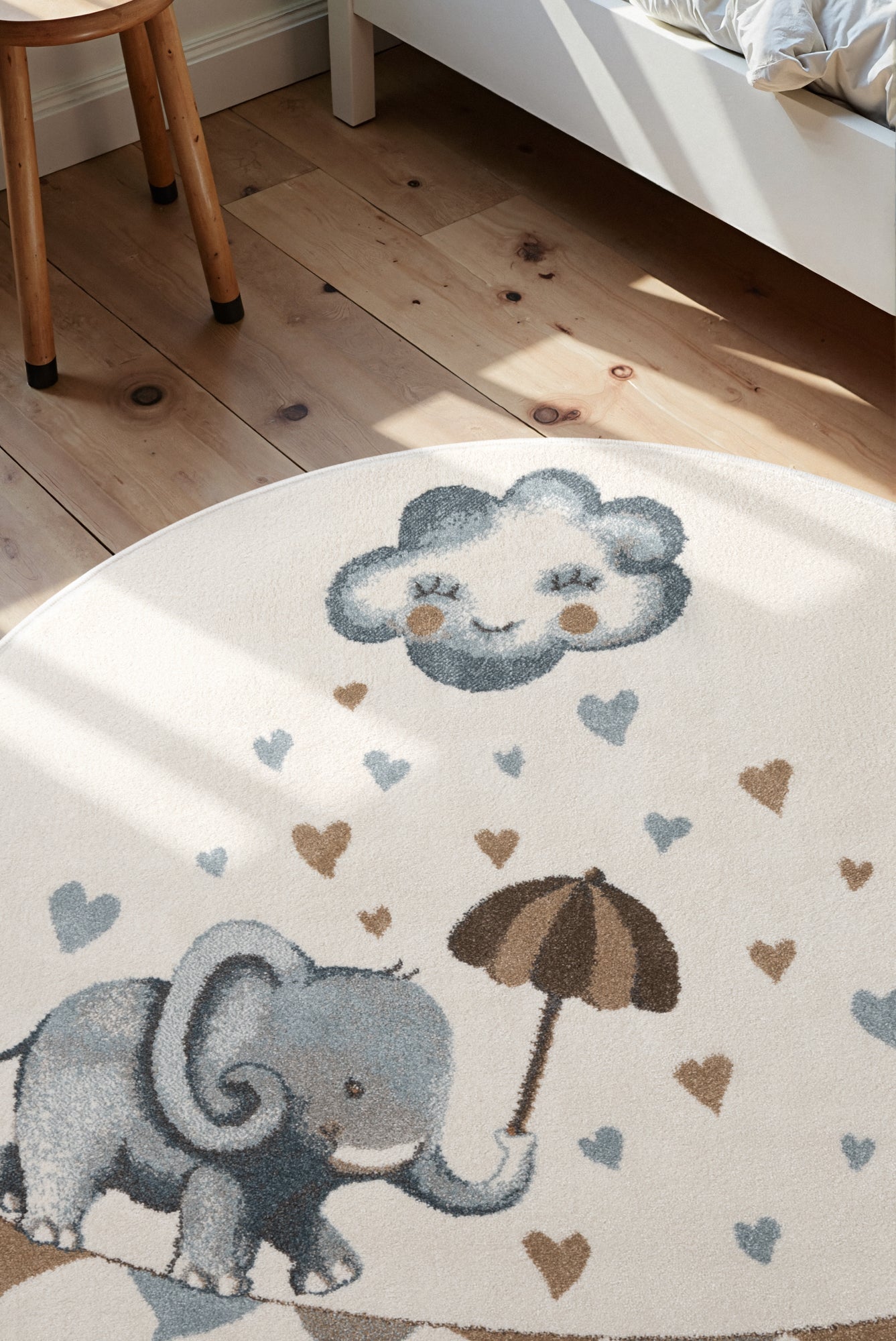 VILLEROY &amp; BOCH BOHO KIDS RUND BARNFILT - ELEPHANT RAIN, CREAM MULTI 106303
