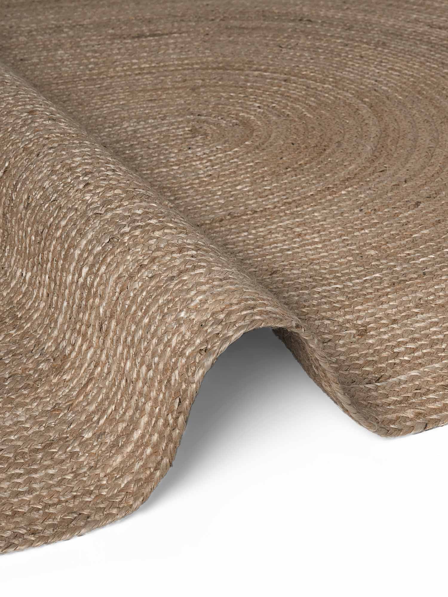 FLÄTAD JUTEMATTA RANGPUR OVAL, NATURLIG GRÅBRUN