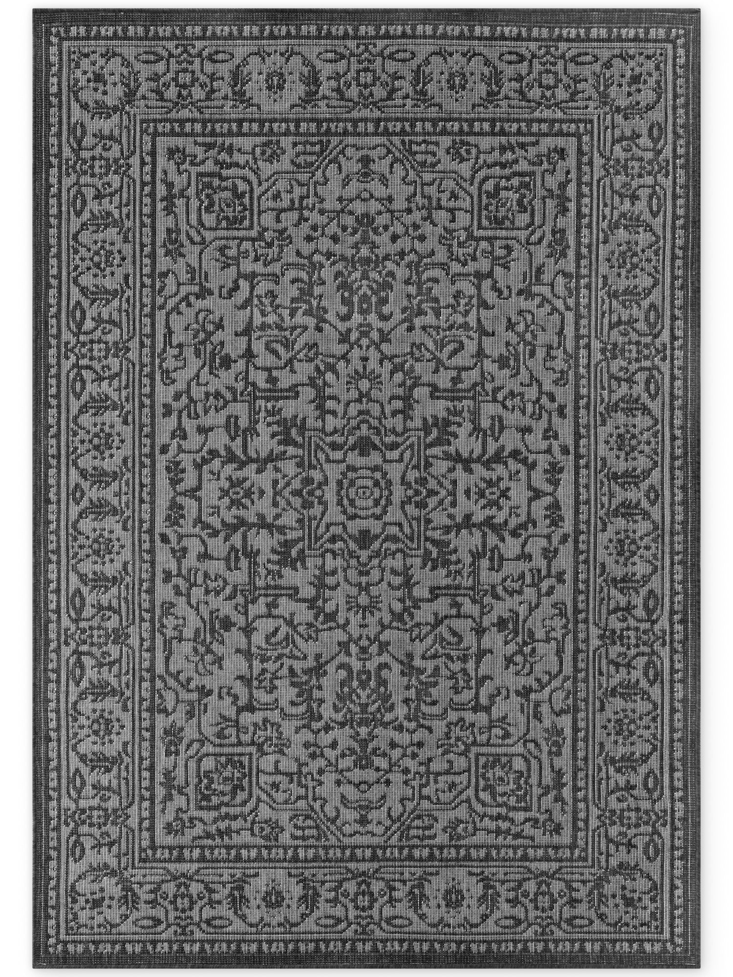 HANSE HOME DUORO - VÄNDBAR UTOMHUSMATTA, SVART-VIT 106248