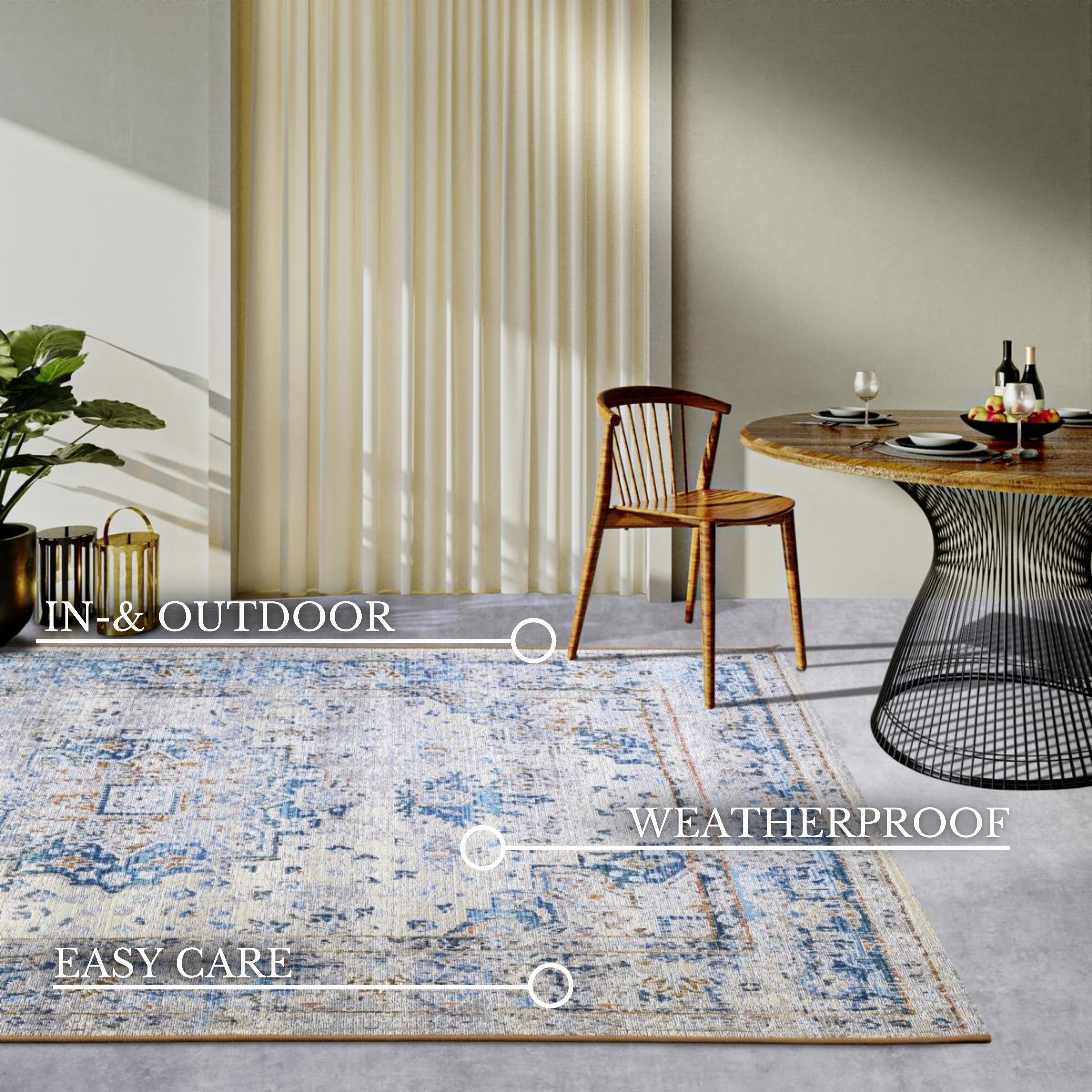 VILLEROY &amp; BOCH 106064 - INOMHUS- OCH UTOMHUSMATTA, REN KRÄMBLÅ