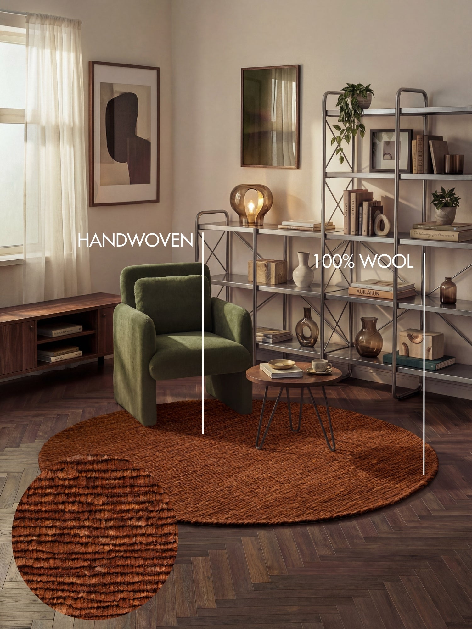 TED BAKER BEXLEY ULDTÆPPE, WOOLWICH BROWN