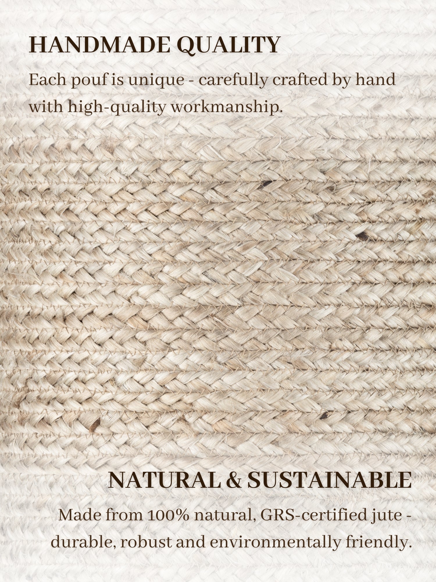 JUTZA JUTE POUF, 106235 NATURLIG GREIGE