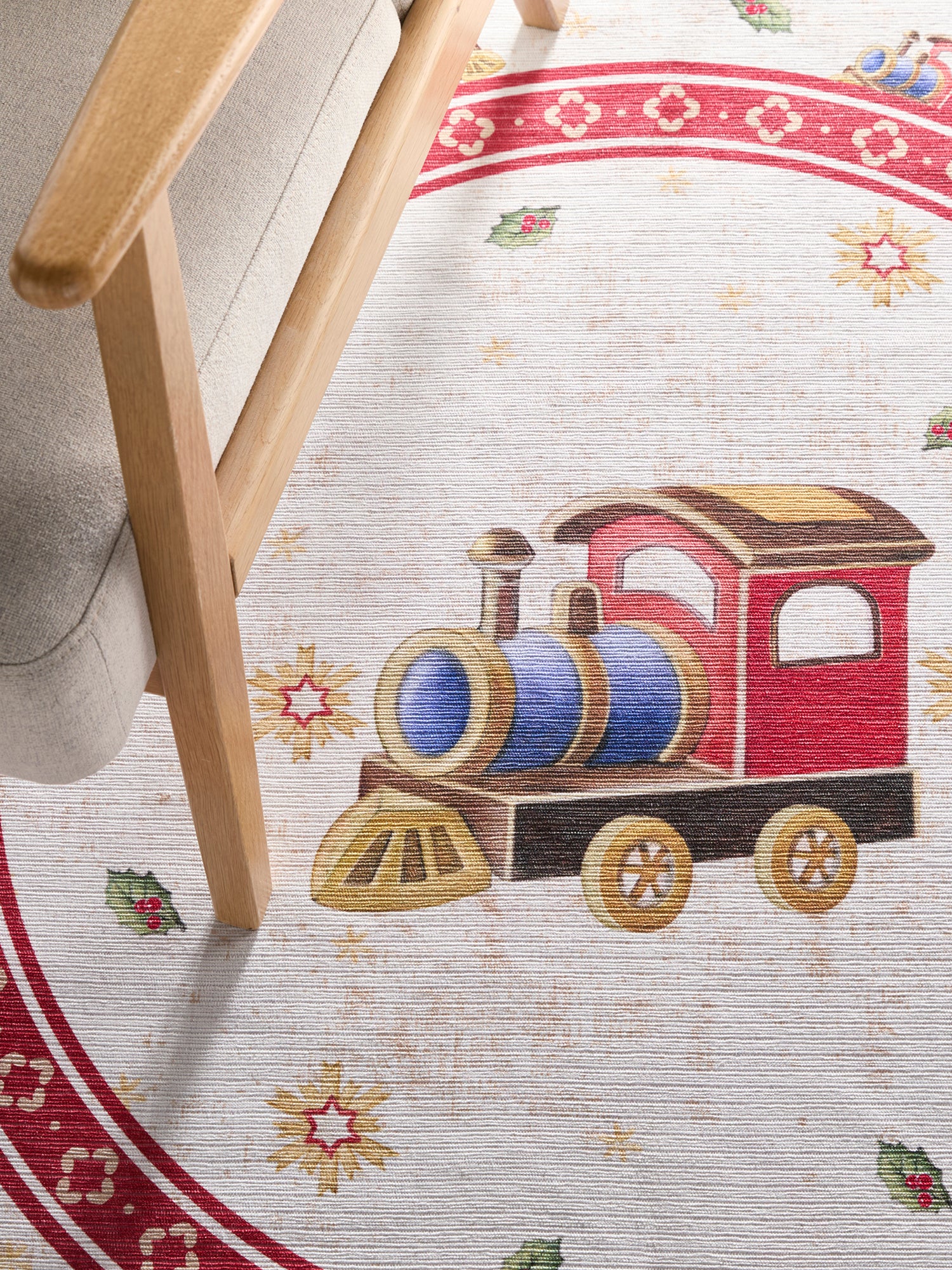 VILLEROY &amp; BOCH TOY'S DELIGHT LIMITED EDITION JULMATTA, JULTÅG CRÈME-RÖD