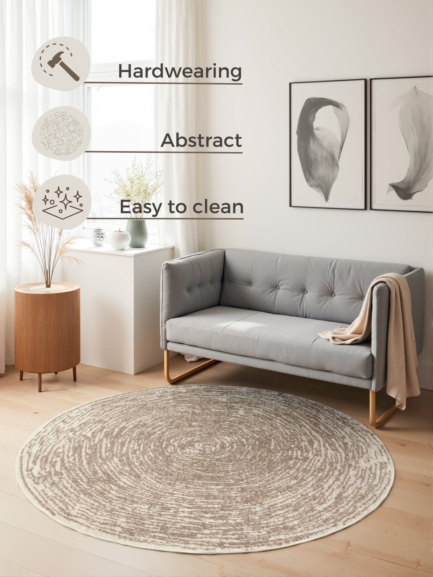 FLORIA RUND MATTA - KRÄM-BEIGE 106258