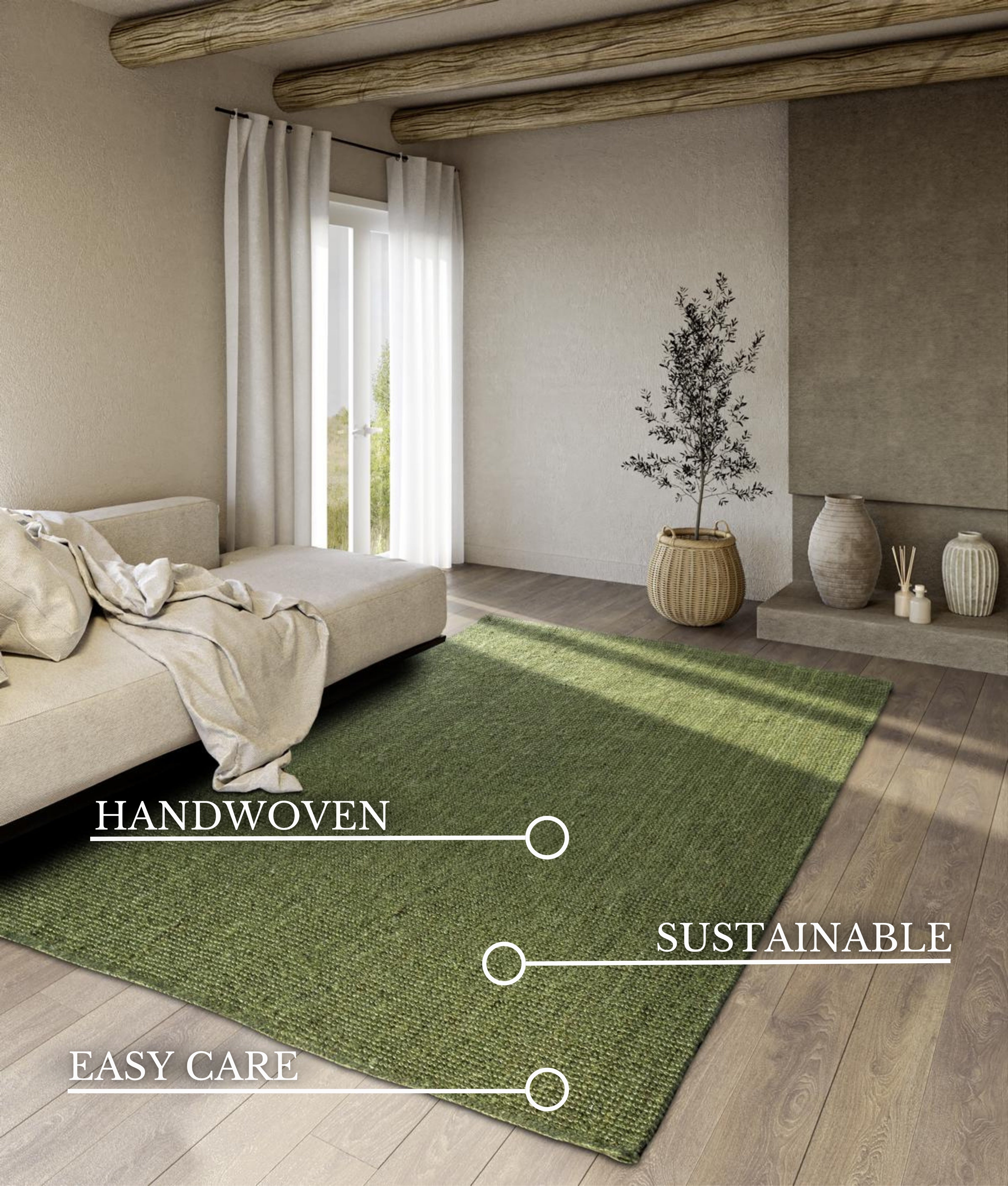 VILLEROY &amp; BOCH 106068, JUTEMATTA ROSALIE DJUNGELGRÖN