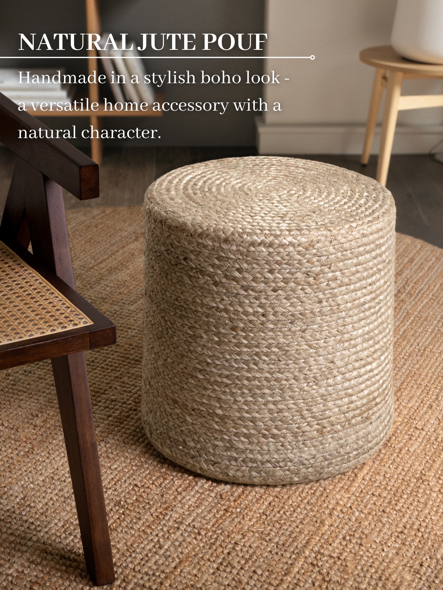 JUTZA JUTE POUF, 106235 NATURLIG GREIGE
