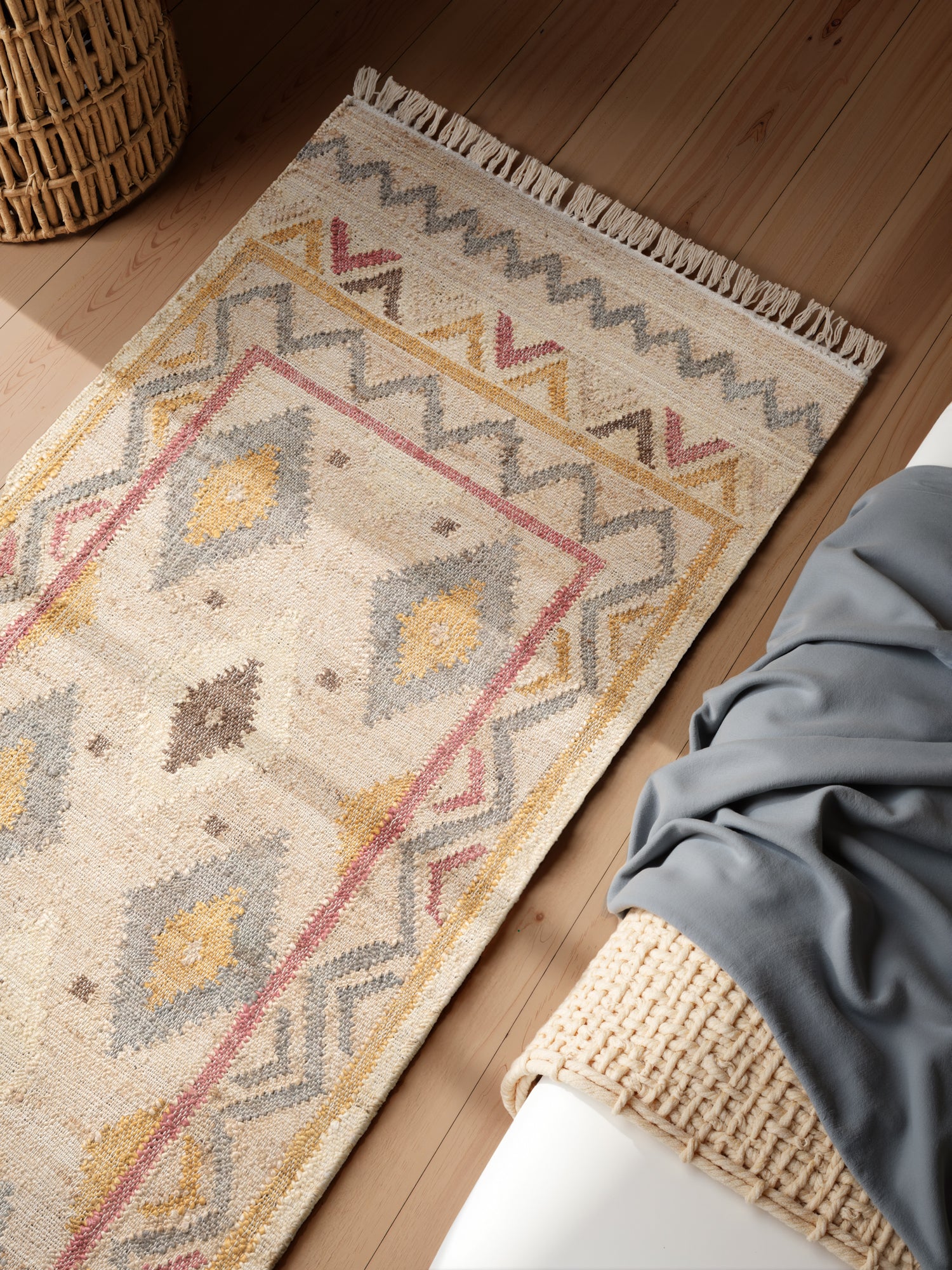 ROYA AFGHAN HANDWOVEN KELIM-MATTA, 106261 CREAM-MULTI