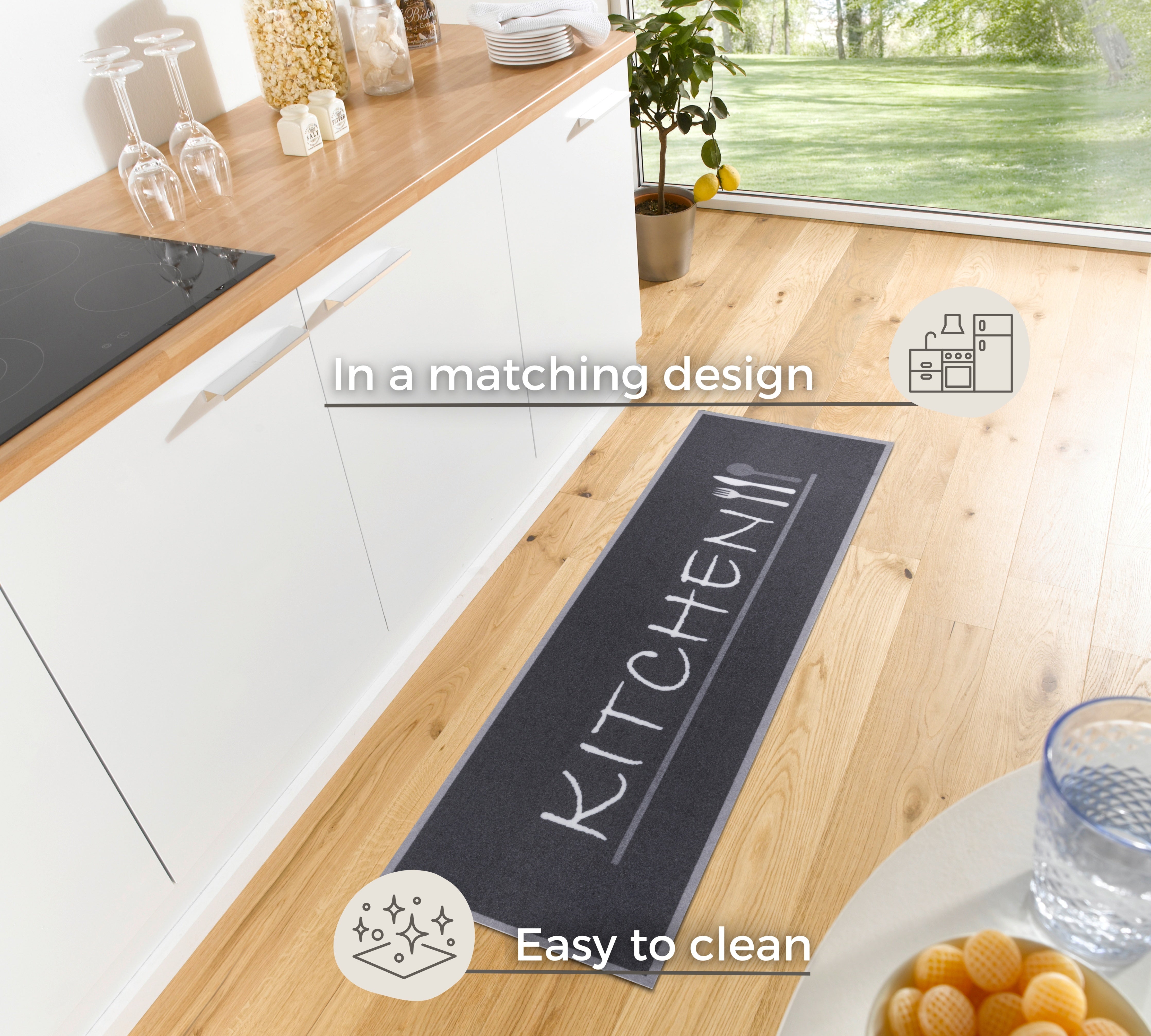 HANSE HOME COOK&amp;CLEAN BESTICK KÖKSMATTA 105725, STORLEK 50x150 CM