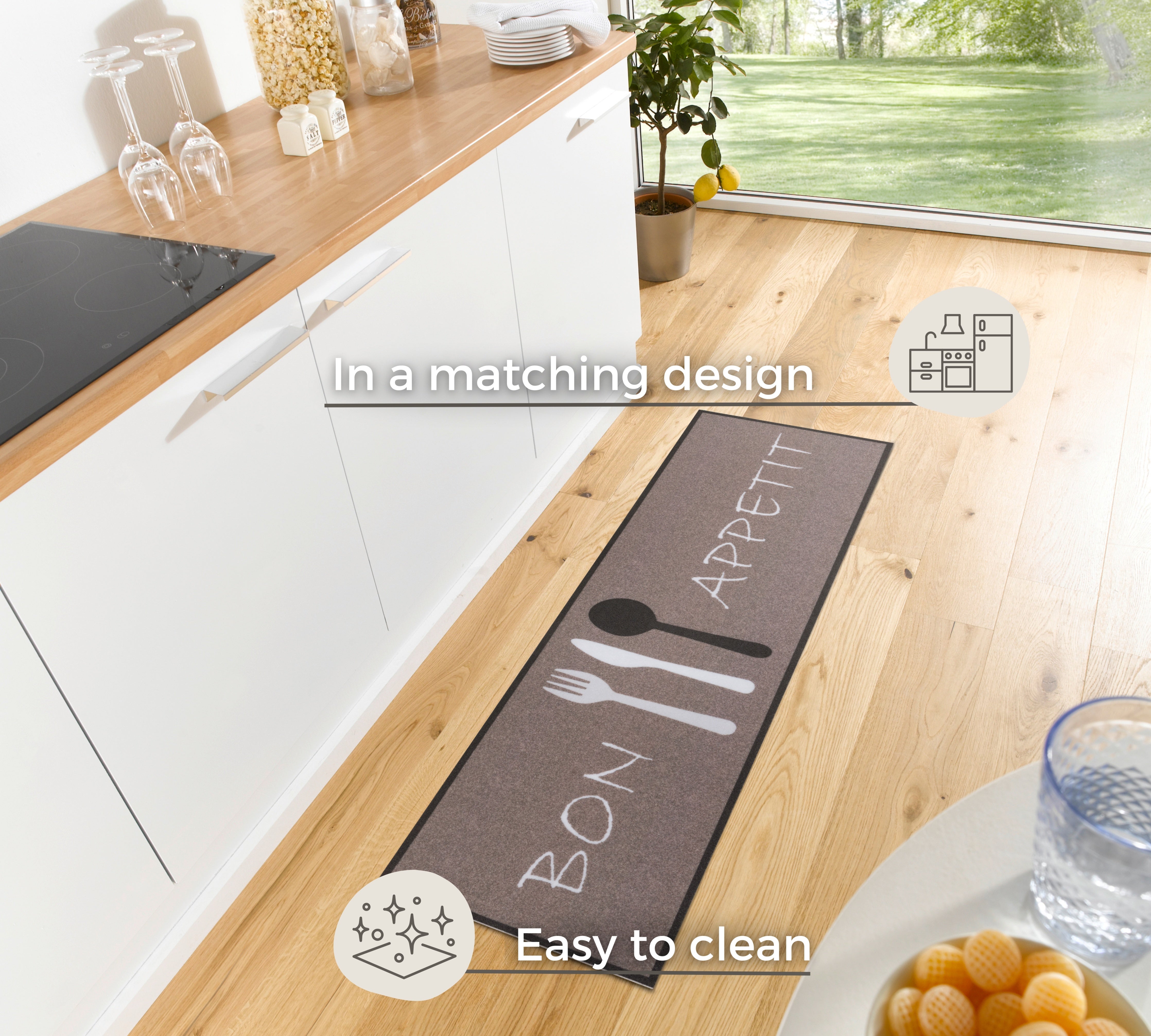 HANSE HOME COOK&amp;CLEAN BON APPETIT KÖKSMATTOR 105724, STORLEK 50x150 CM