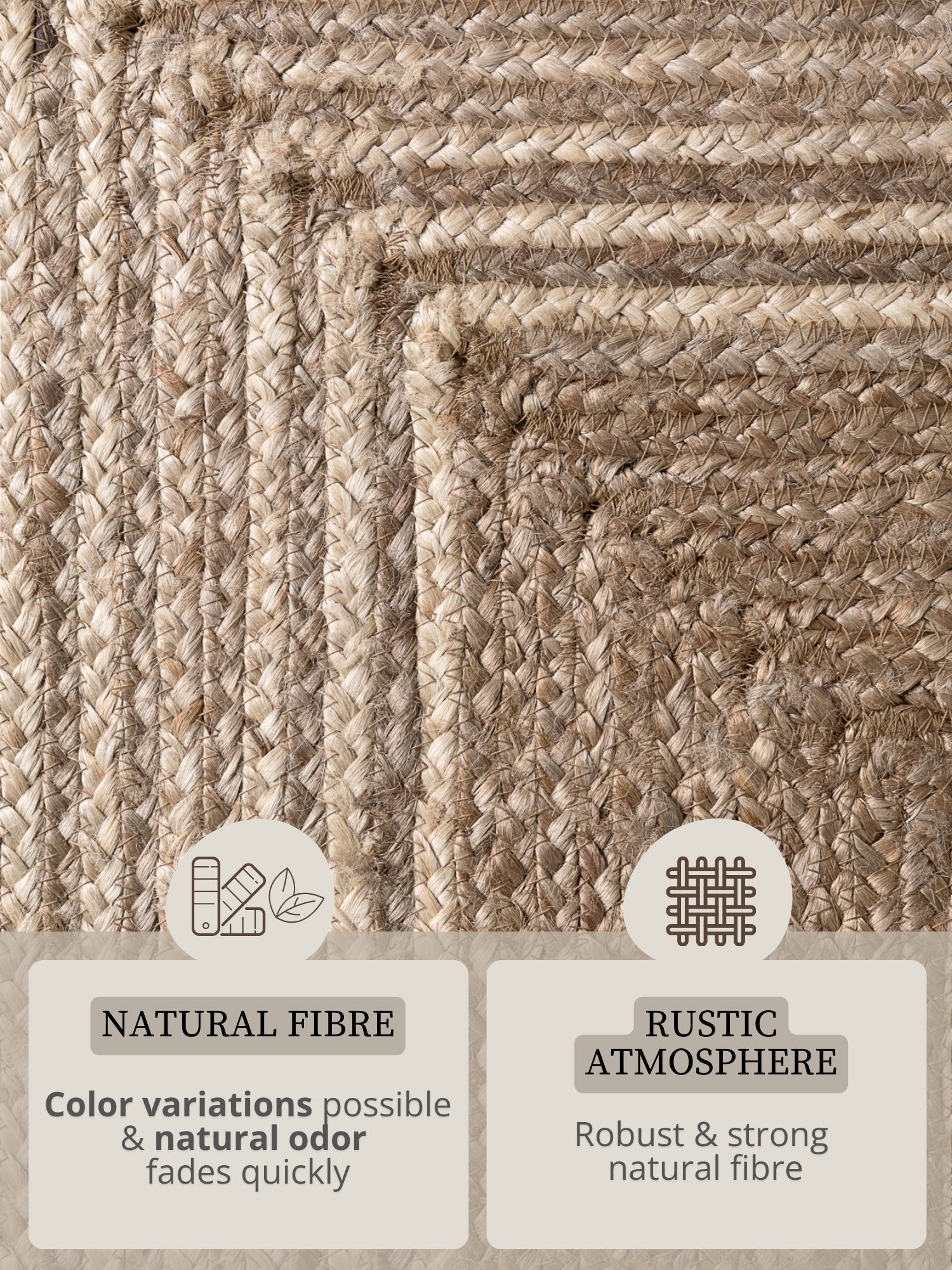 JUNO JUTE-MATTA LINE, NATUR VIT BRUN