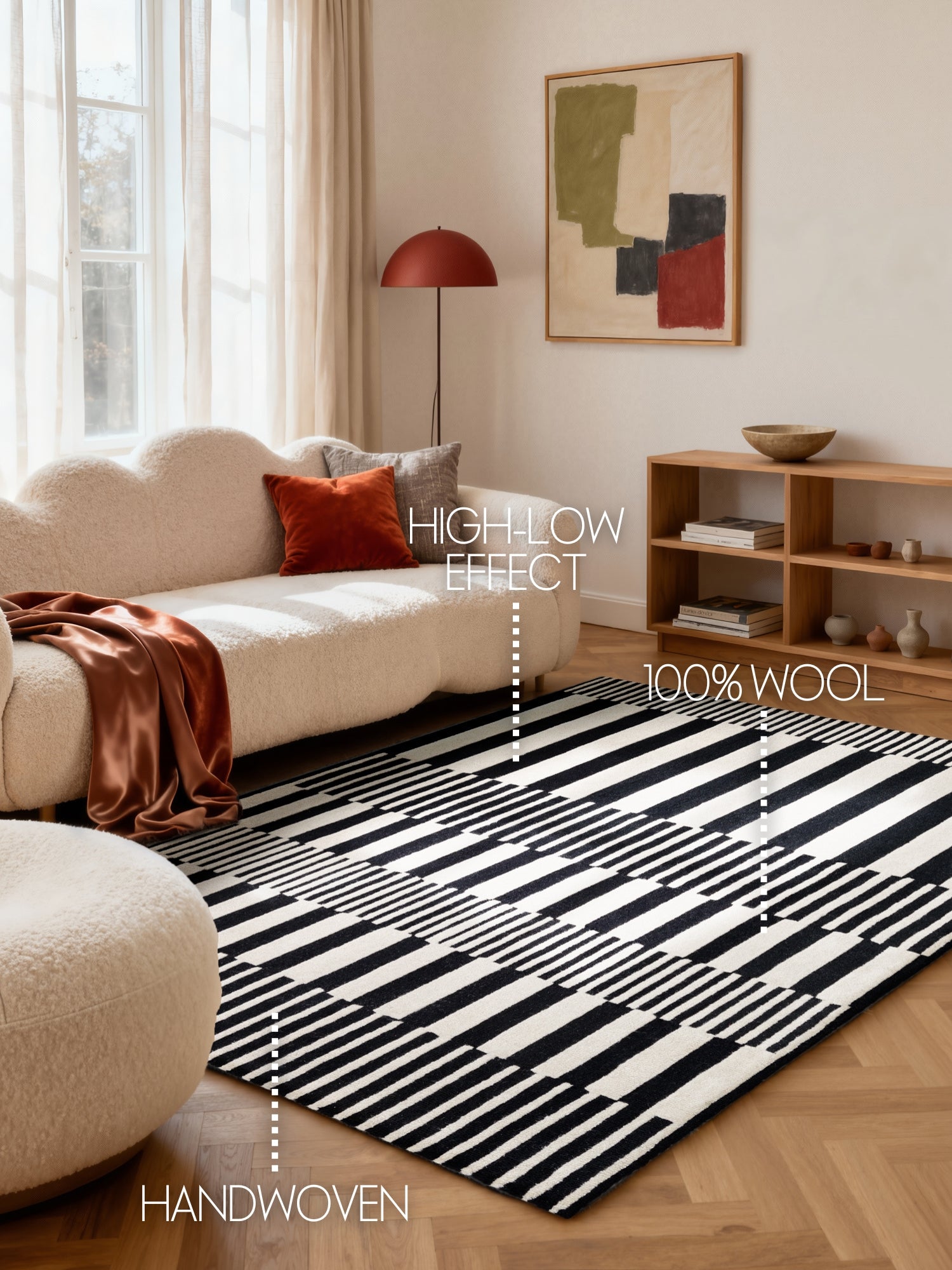 ELLE DECORATION STRYVE ULLMATTA PULSE, SVART-VIT