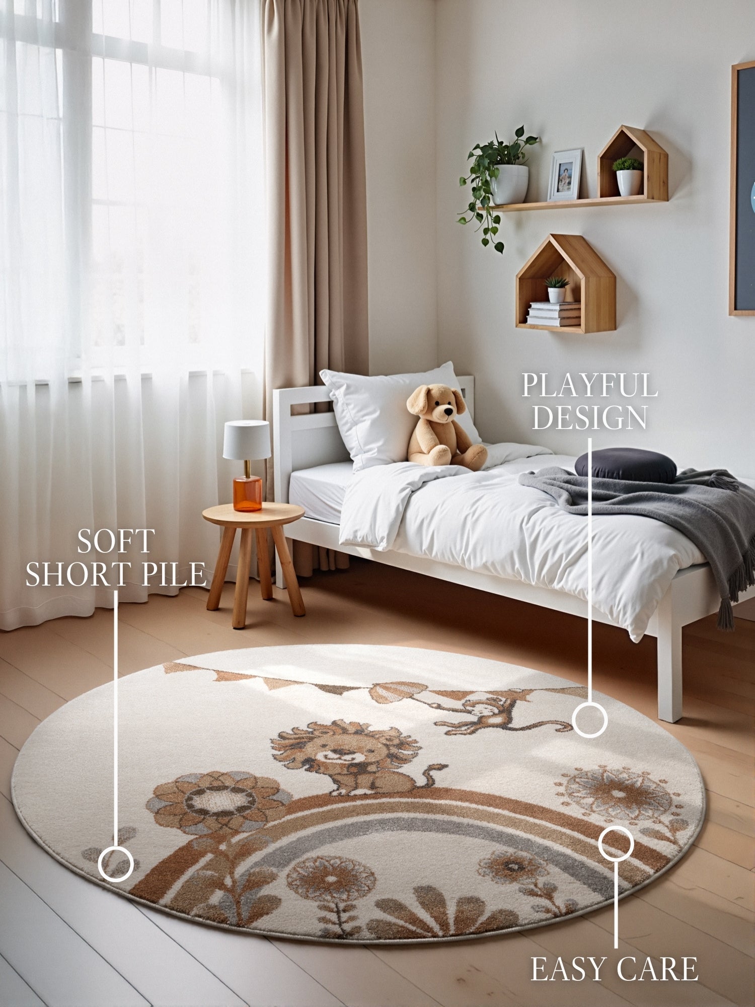 VILLEROY &amp; BOCH BOHO KIDS BARNFILT RUDNT - LION SUMMER PARTY, CRÈME MULTI 106307