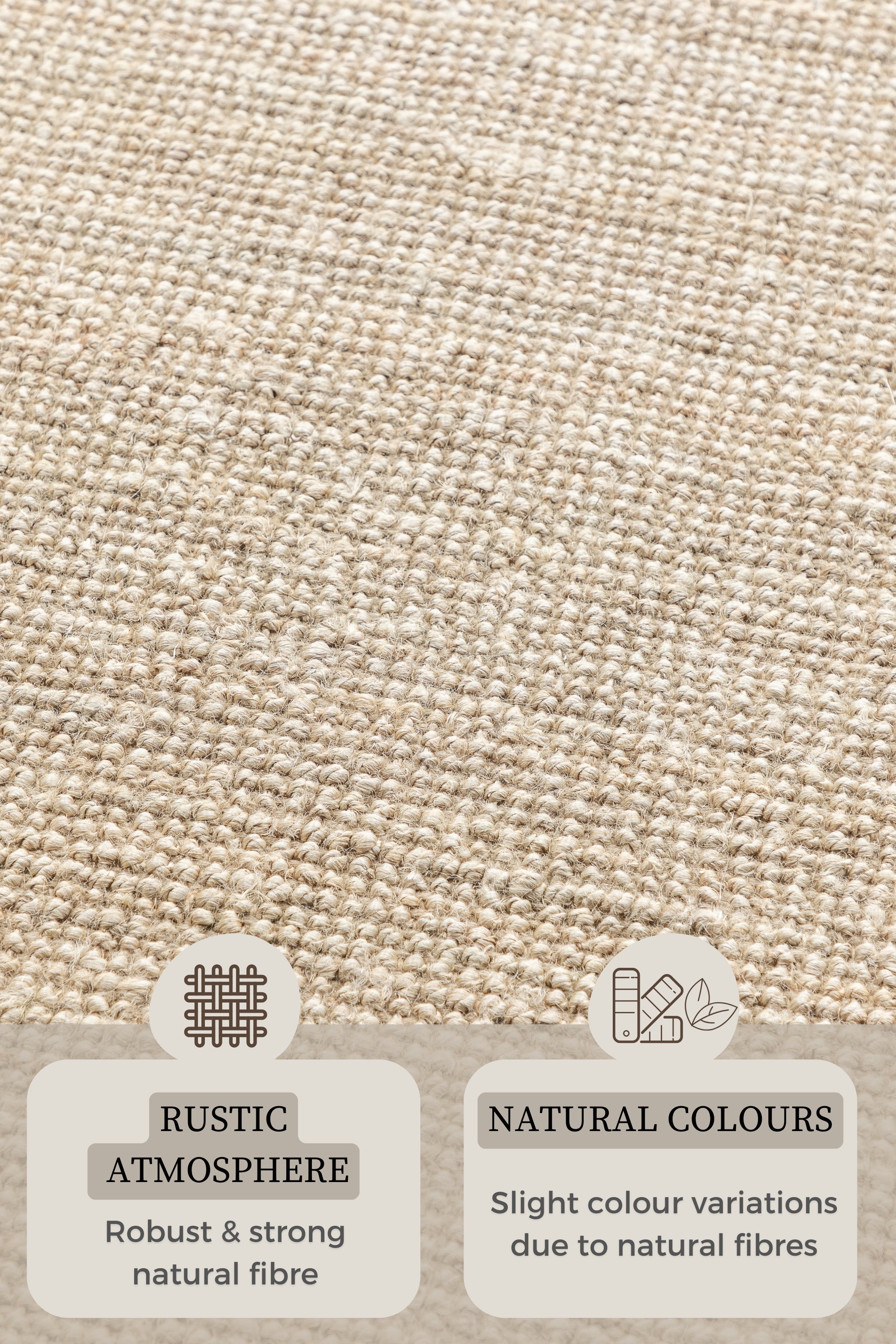 BOUCLE JUTEMATTA, ELFENBENSVIT - 105973
