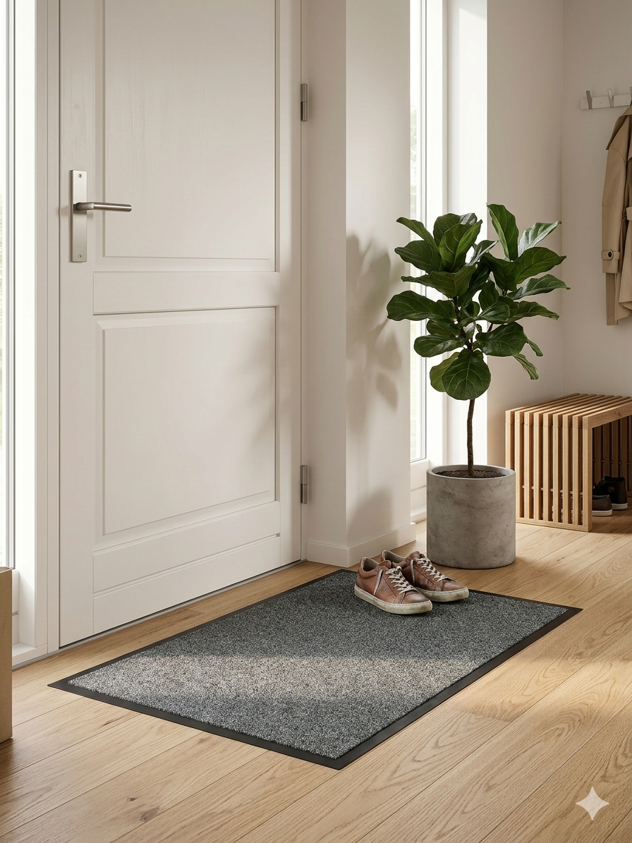 SHADOW STEP - SLITSTARK DÖRRMATTA I POLYAMID, GRÅ