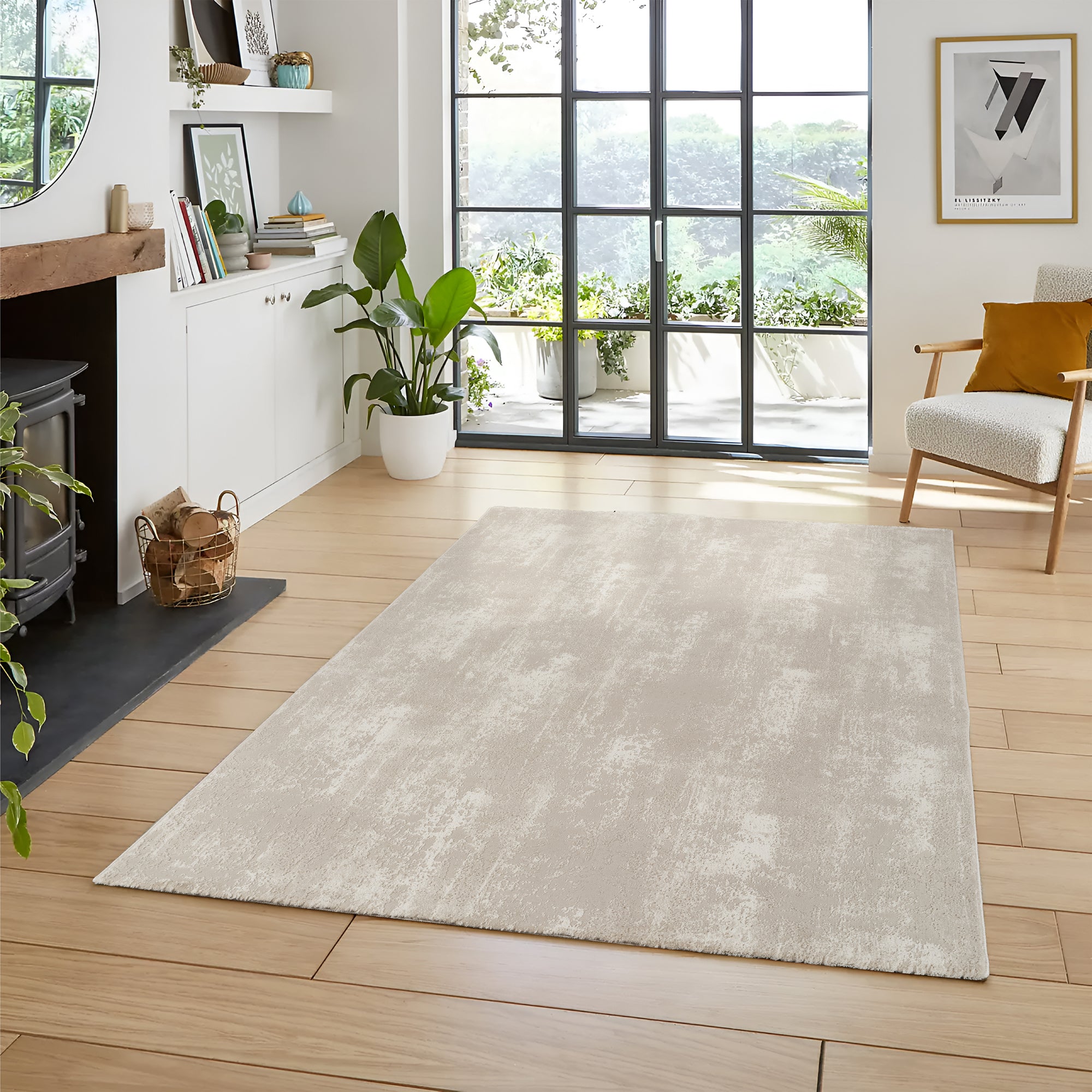 Renässansmodern matta, 100 beige