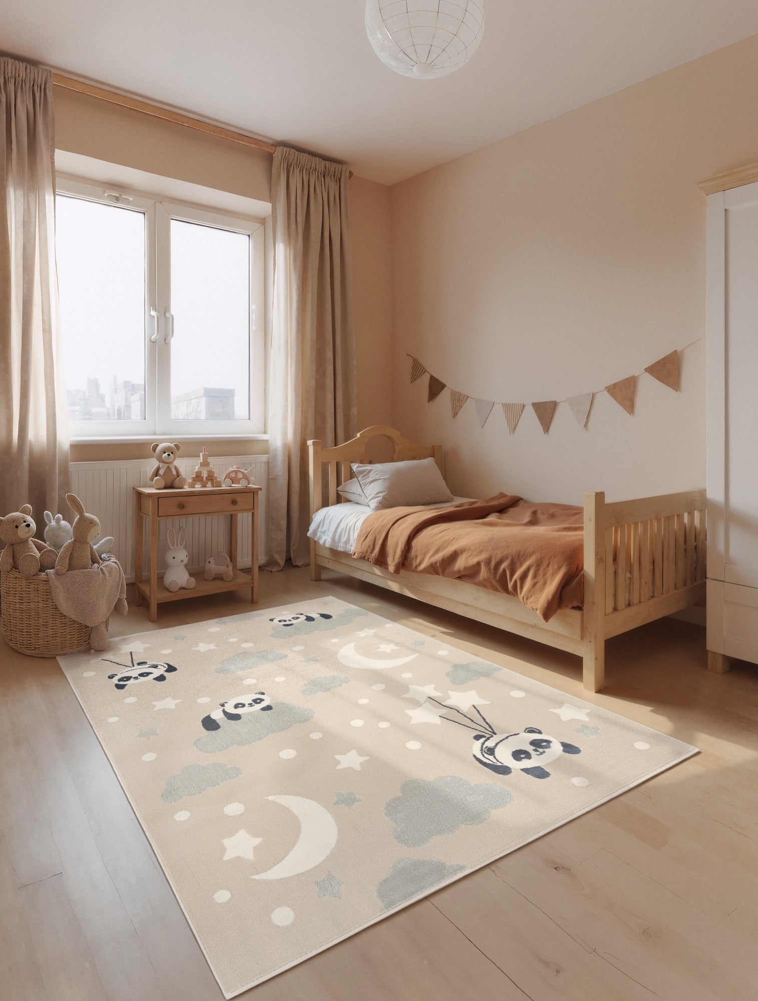 SAGOFILT FÖR BARN DRÖMMIG PANDA, BEIGE MULTI